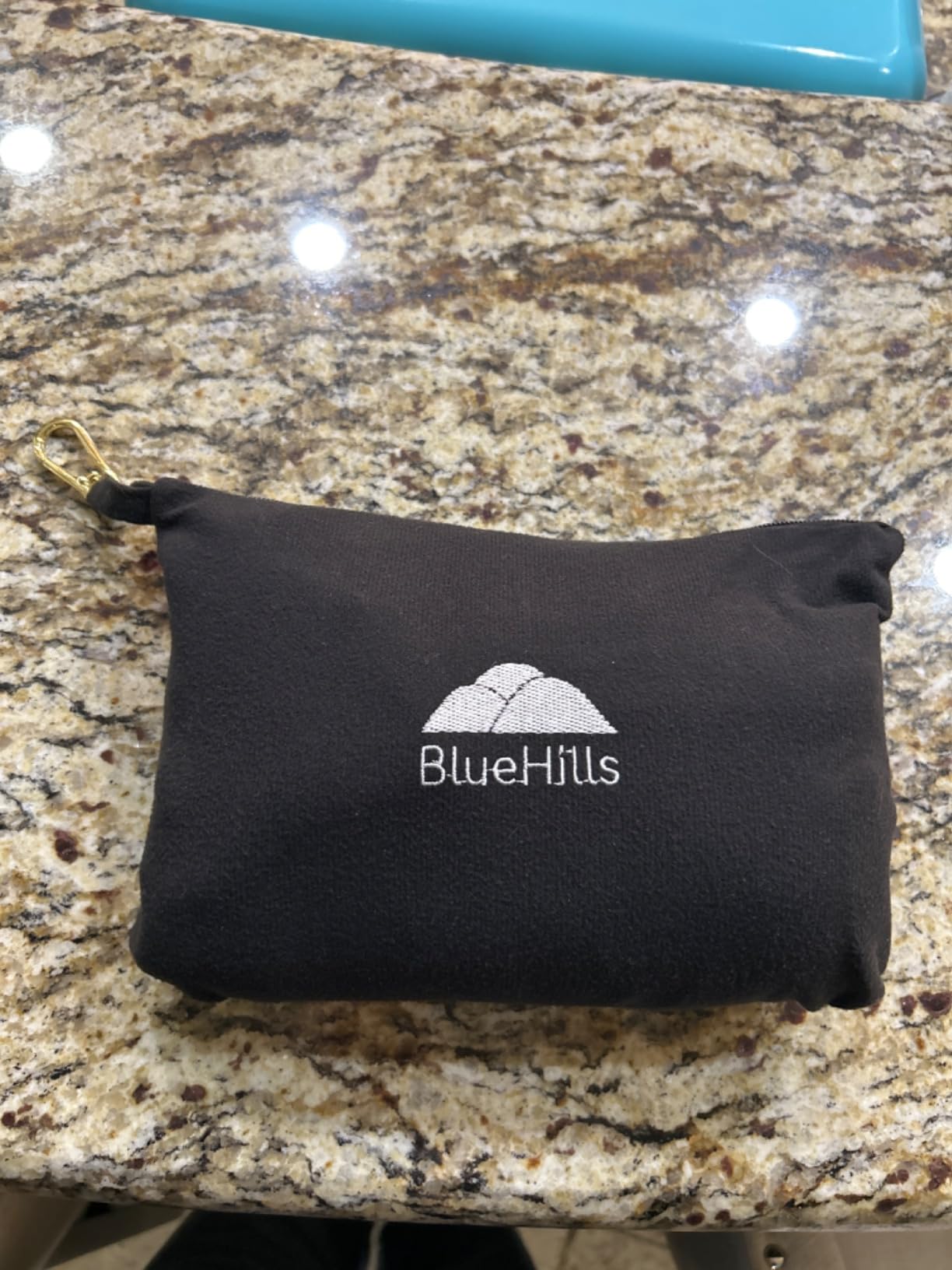 BlueHills Ultra Compact Travel Blanket Pillow Airplane Warm Portable Black | Portable Bag/Case, Hand Luggage Belt & Carabiner, Compact Carry Pouch, Large Size Blanket for Airplane, 70 X 56 Long Flights customer photo 1