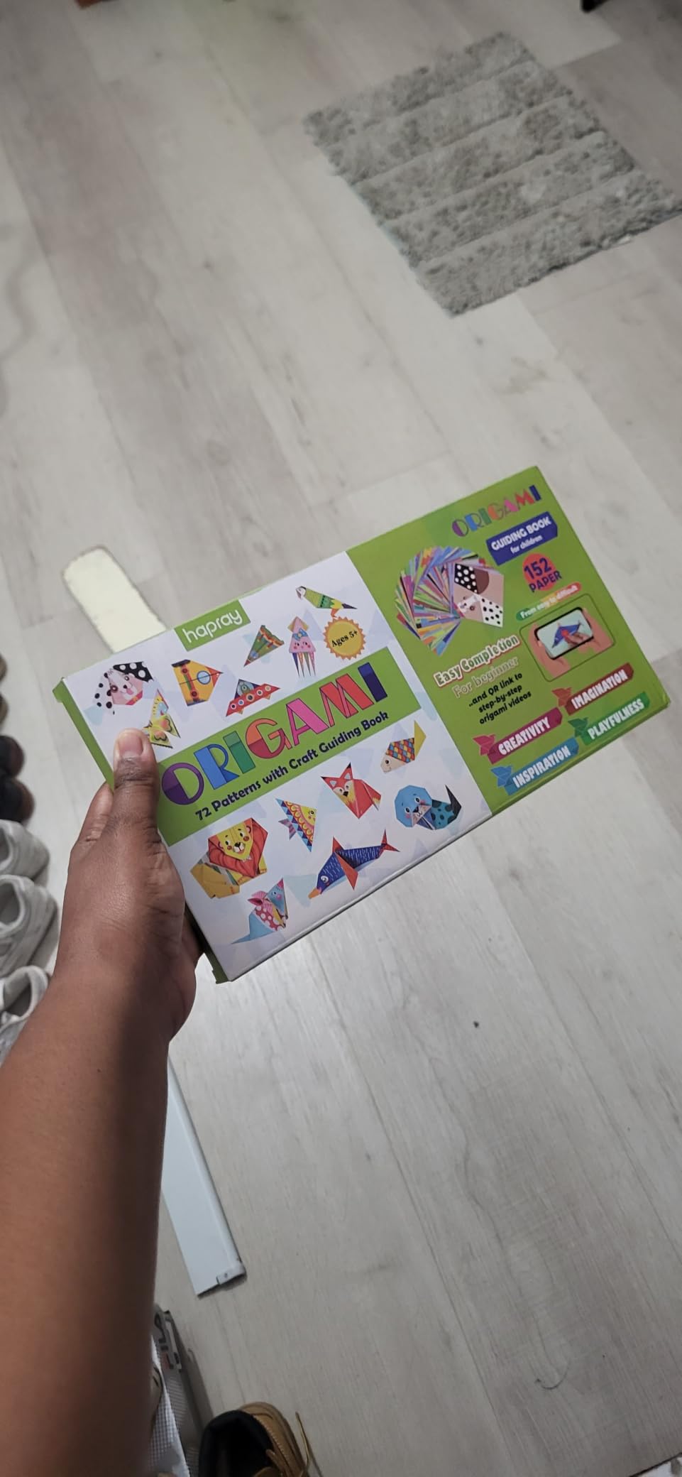 hapray Origami Kit for Kids 5-12, 152 Origami Paper Kit with Origami Book | DIY Art and Craft Projects with 72 Patterns, Video Tutorial & book, Beginners Origami Kit for Kids 5-8 8-12, Gifts Boy Girl customer photo 1