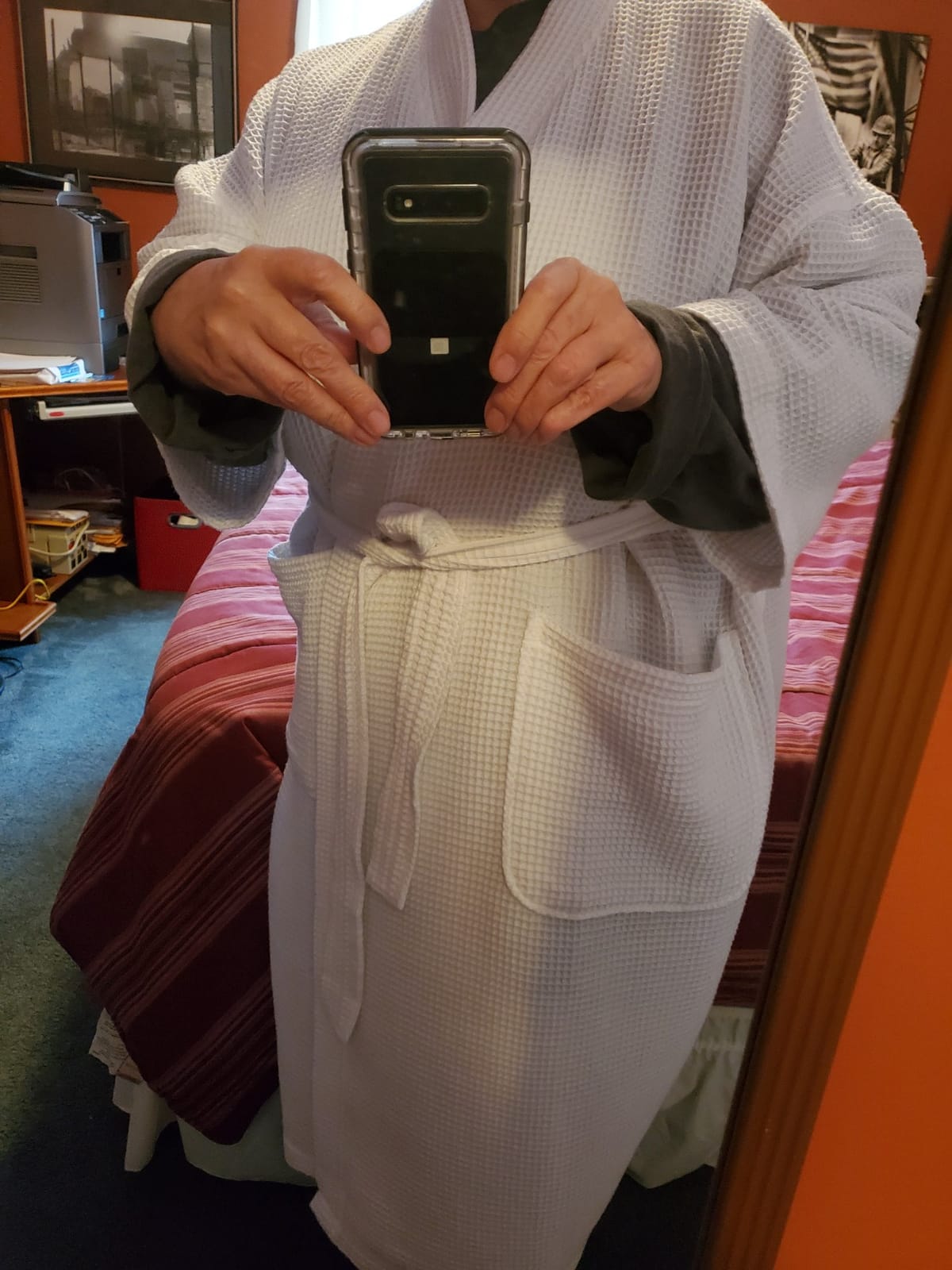 Monarch Unisex Square Waffle Spa Kimono Robe with Pockets | Soft Lightweight Textured Fabric with Classic Kimono Design, Generously Sized Hotel & Spa Robe, Machine Washable customer photo 2