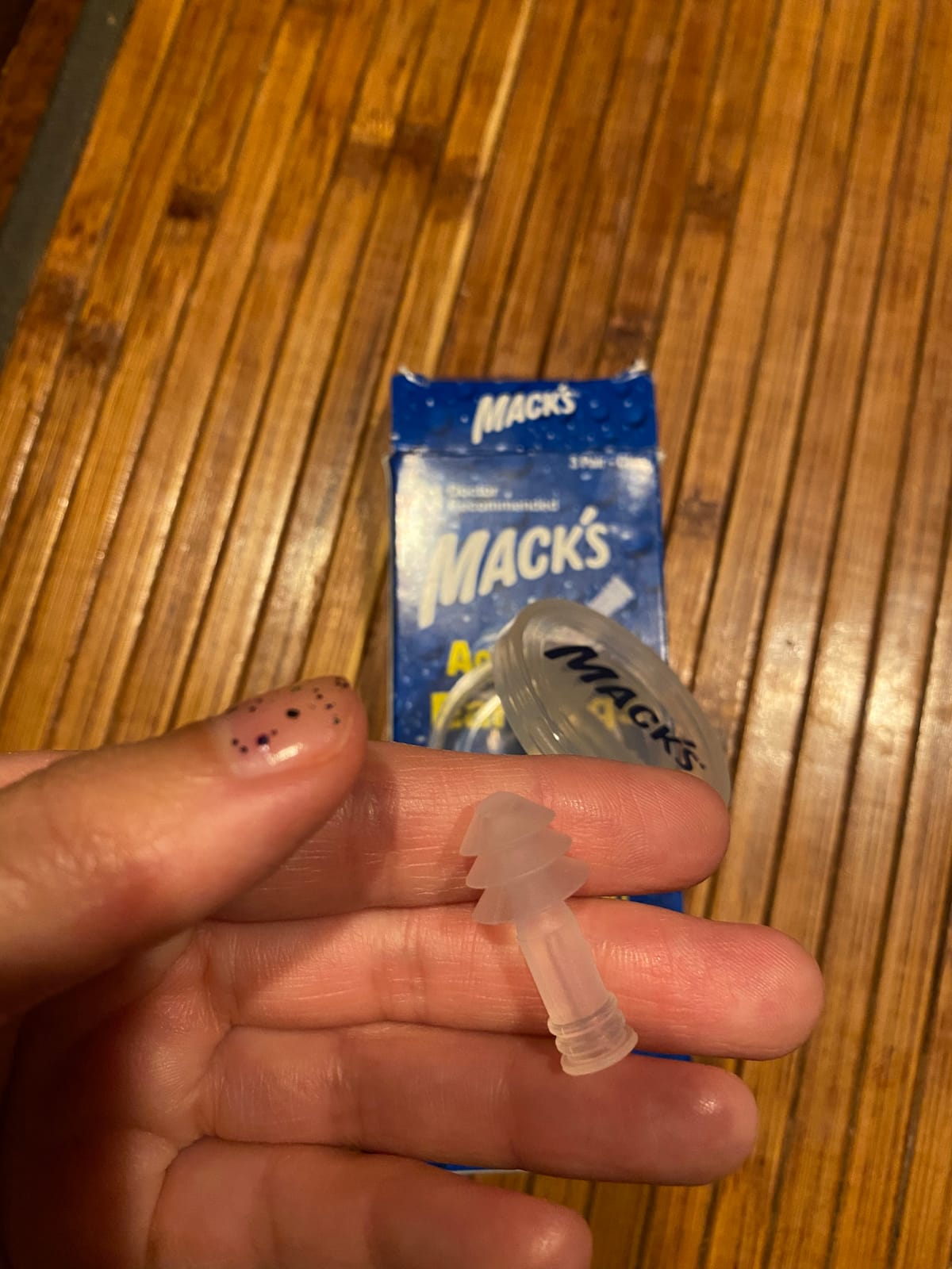Mack's AquaBlock Swimming Earplugs, 3 Pair - Comfortable, Waterproof, Reusable Silicone Ear Plugs for Swimming, Snorkeling, Showering, Surfing and Bathing (Purple) customer photo 1