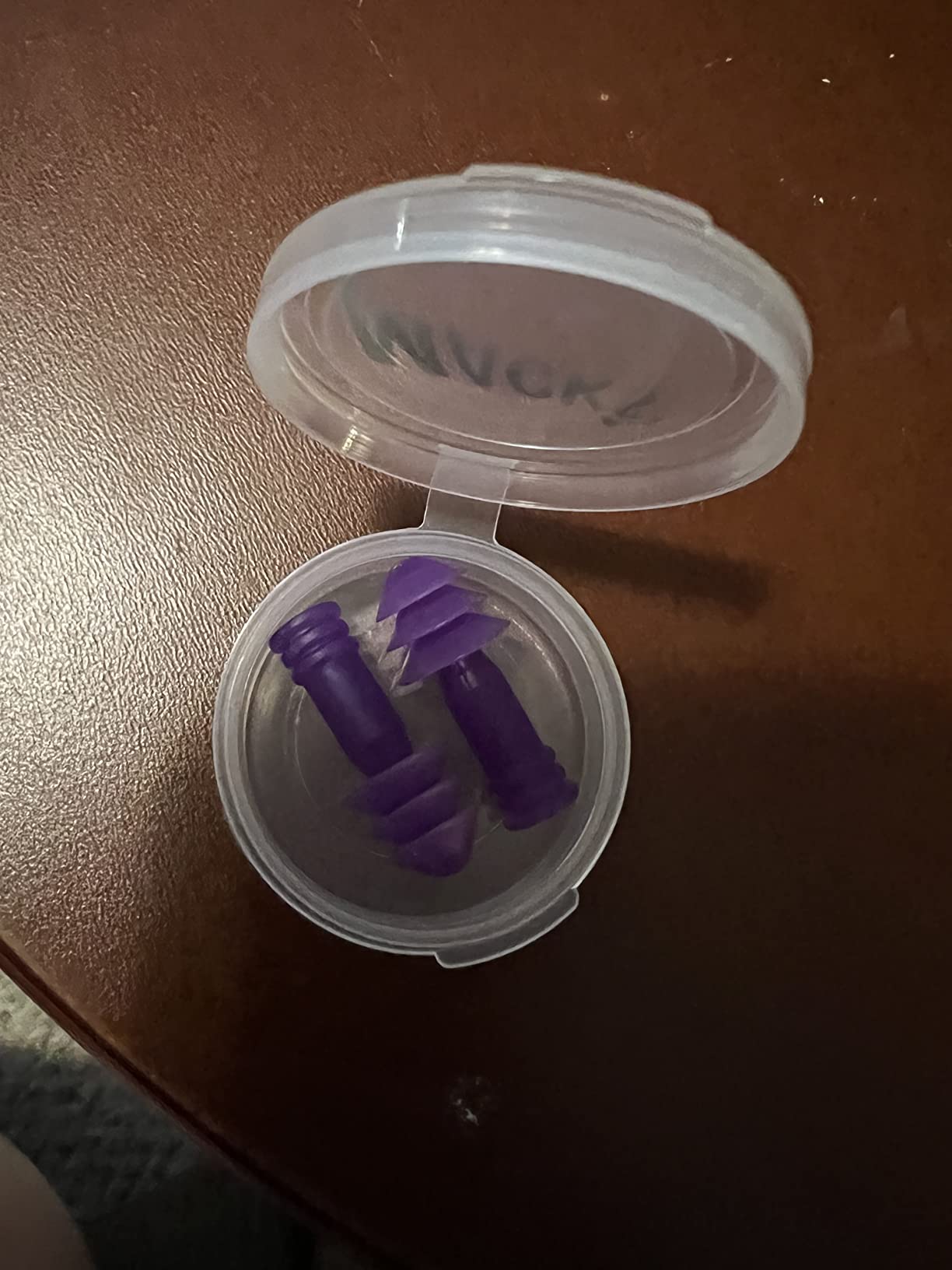 Mack's AquaBlock Swimming Earplugs, 3 Pair - Comfortable, Waterproof, Reusable Silicone Ear Plugs for Swimming, Snorkeling, Showering, Surfing and Bathing (Purple) customer photo 2