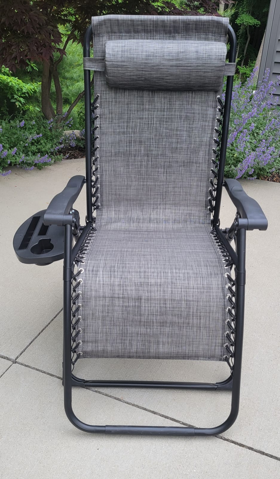 Goplus Oversized Zero Gravity Chair, XL-Extended Version, Outdoor Recliner w/Cup Holder & Detachable Headrest, Foldable Mesh Lounge Chairs for Patio Pool Porch & Deck, 500LBS (Beige) customer photo 2