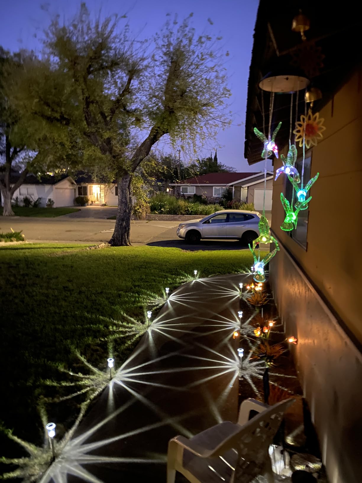 MorTime LED Solar Hummingbird Wind Chime, 25