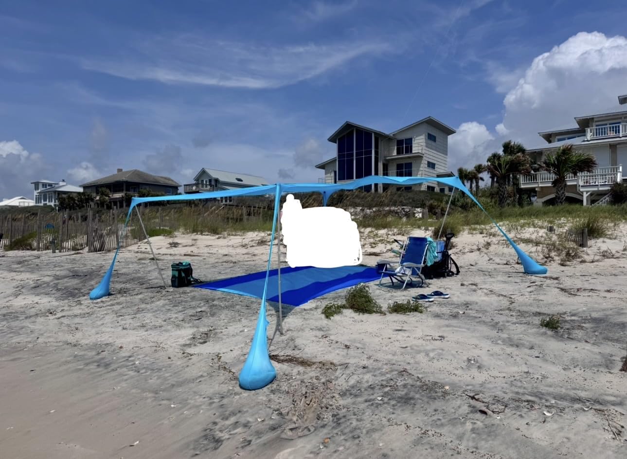 SUN NINJA Beach Tent Sun Shelter, Beach Shade Canopy with UPF50+ Protection | Beach Canopy Tent Sun Shade, Cabana Includes Carry Bag, Sand Shovel, Ground Pegs, 4 Poles & Anchor Bags customer photo 2