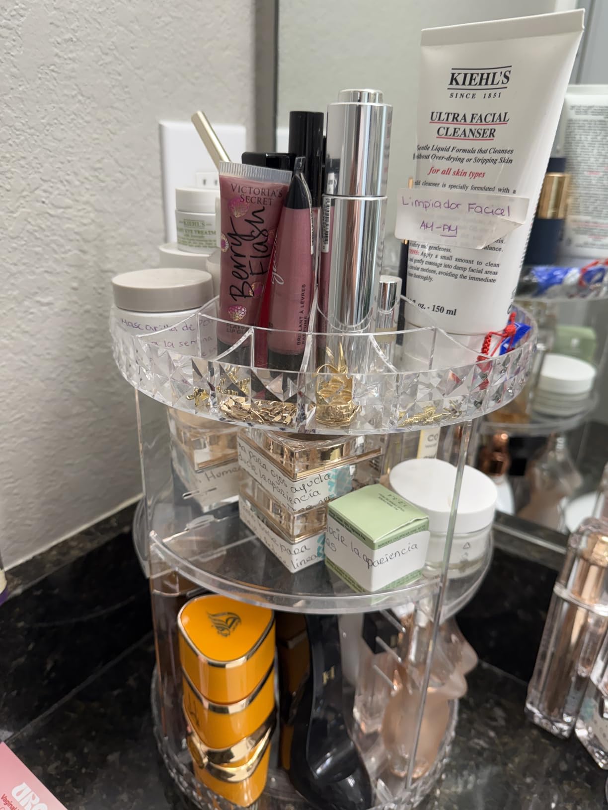 Makeup Organizer 360 Degree Rotating 7 Adjustable Layers Large Capacity Cosmetic Organizer Transparent Make Up Organizers and Storage customer photo 1