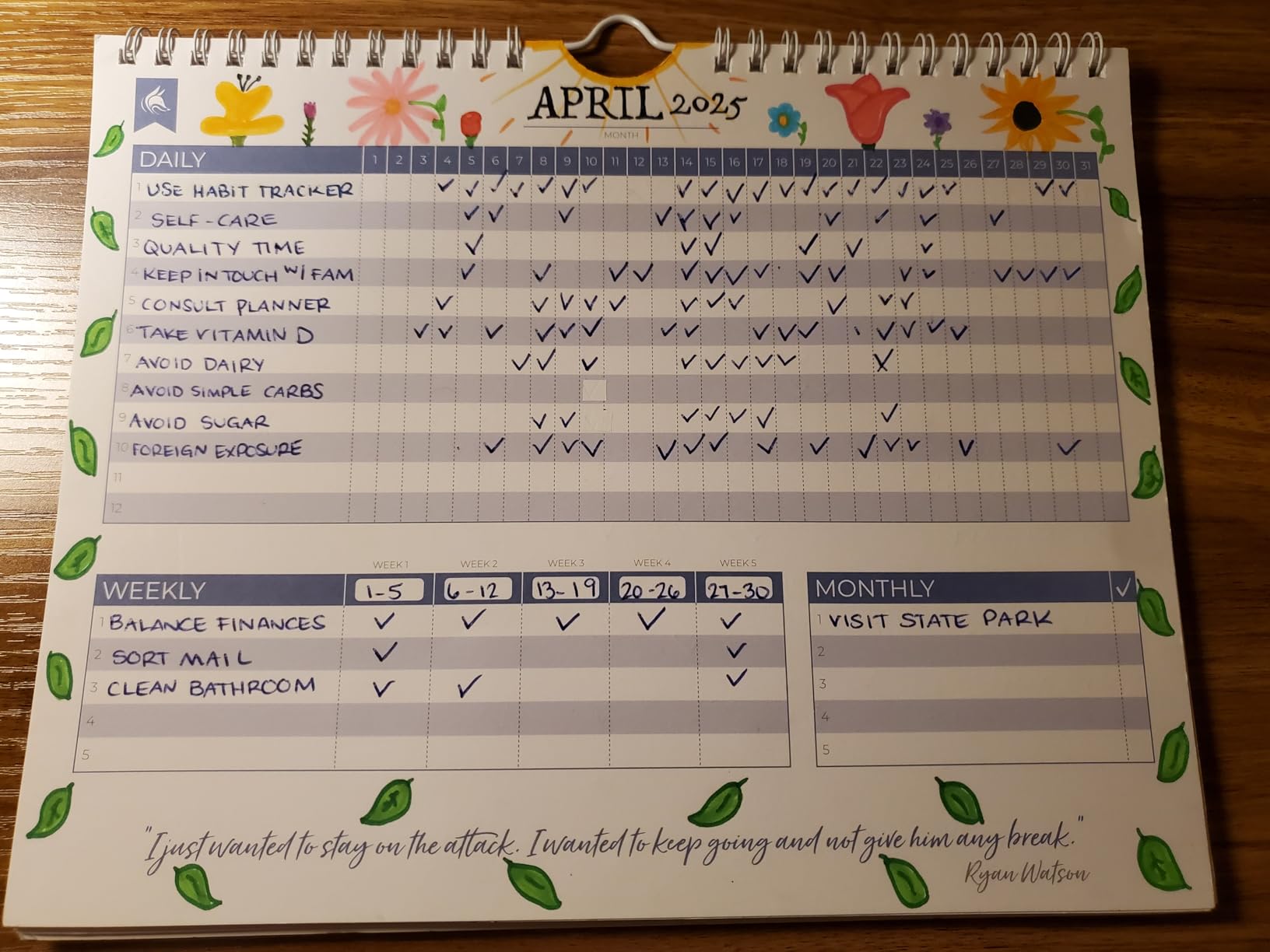 Clever Fox Habit Tracker Calendar, 24-Month Daily Goal Journal Black | 10x8 in, Track atomic habits, goals, workouts, accountability, fitness, nutrition, 30-day challenge chart, linear timeline customer photo 1