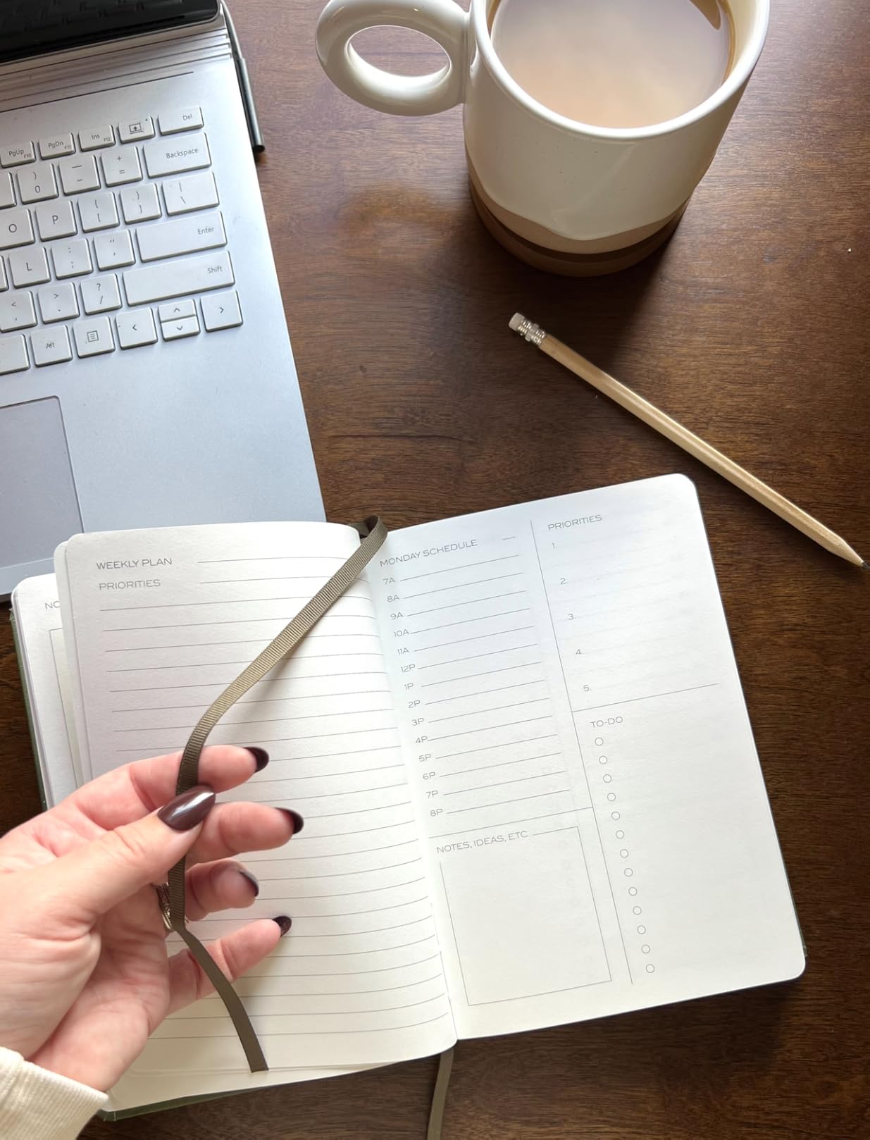 Anecdote Daily Planner w 2026-2027 Calendar, Start Anytime 26 Weeks Undated | 1 Page per Day | 8.5