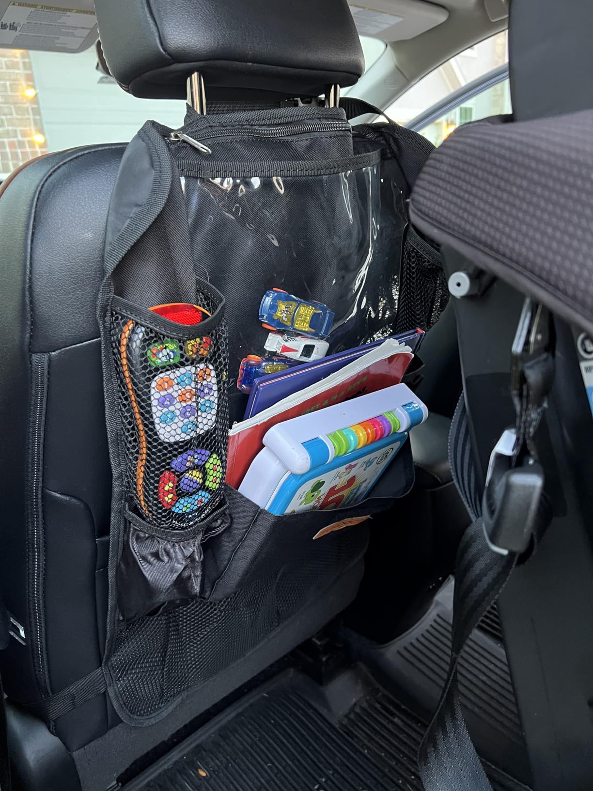 SURDOCA Car Organizers and Storage, Upgraded Car Seat Organizer with 11-inch Touch Screen Tablet Holder, Backseat Car Organizer with 8 Pockets, Car Seat Protector Road Trip Essentials for Kids customer photo 2