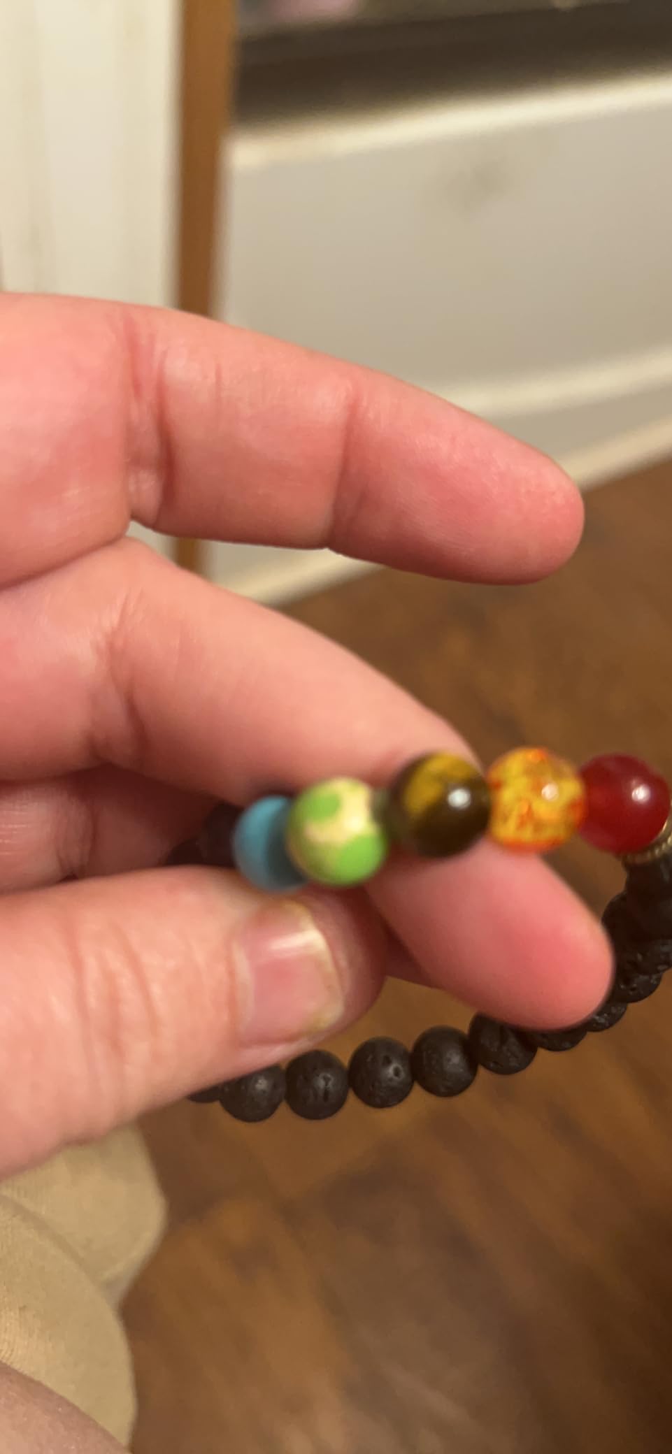 GelConnie Lava Rock Chakra Bracelet 7 Chakra 8mm Natural Stone Healing Bracelet Stress Relief Yoga Beads Anxiety Bracelet Aromatherapy Essential Oil Diffuser Bracelet Bangle customer photo 1