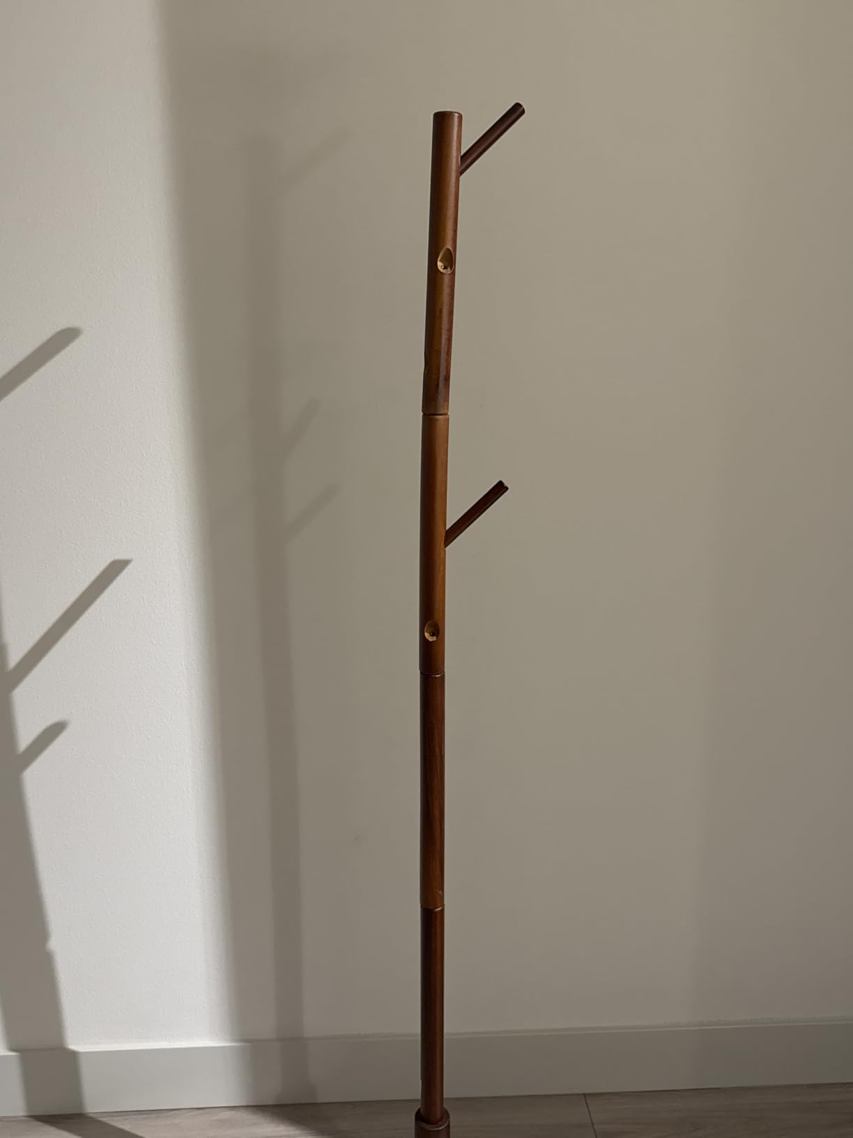 Pipishell Solid Wooden Coat Rack Freestanding with 8 Hooks, Brown | 3 Height Options, 100% Pine Wood, Tool-Free Assembly, Large Triangular Base, Smooth Rods & Hooks Prevent Clothing Snags customer photo 1