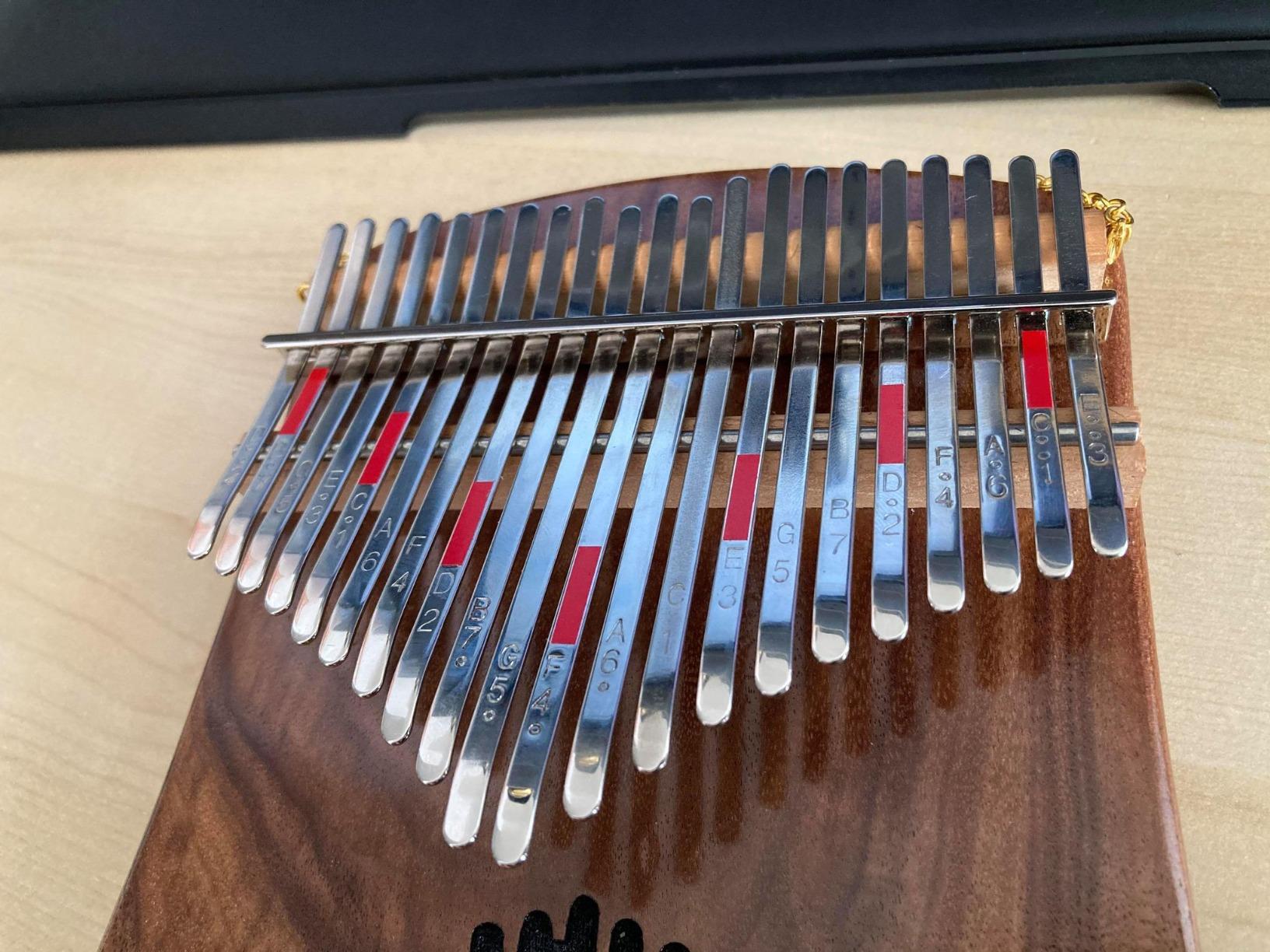 MOOZICA 21 Keys Solid Koa Kalimba Thumb Piano, Single Solid Wood Flat-board Professional Kalimba Marimba with Learning Instruction and High Performance Carrying Case (Acacia Koa, 21-Key) customer photo 2