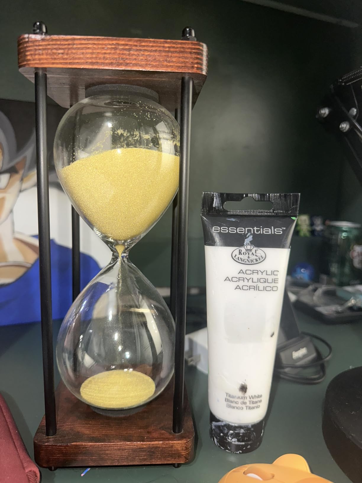 Large Hourglass Timer 60 Minute, Decorative Wooden Sandglass, Black customer photo 1