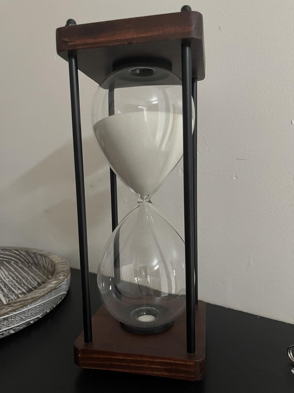 Large Hourglass Timer 60 Minute, Decorative Wooden Sandglass, Black customer photo 2