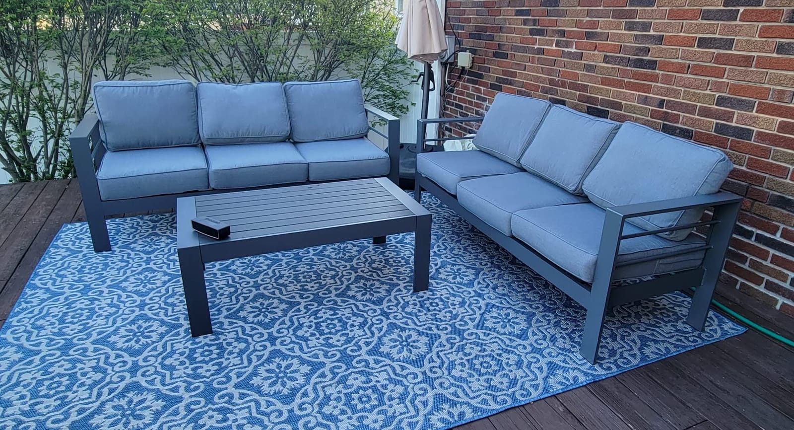 Solaste Outdoor Couch Aluminum Patio Furniture Sofa, 3-Seat All-Weather Metal Outdoor Patio Furniture with Cushions, Dark Grey customer photo 1