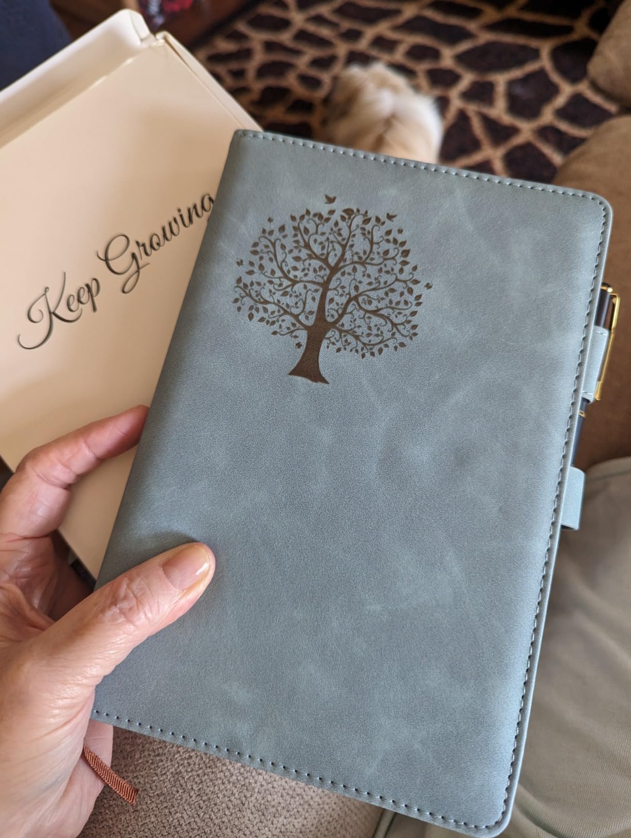 Fanery Sue Refillable Adventure Travel Journal For Women & Men Faux Leather Hardcover A5 Travel Notebook College Ruled 200 Lined Pages Lay-Flat Diary With Pen & Magnetic Buckle (Adventure - Blue) customer photo 1