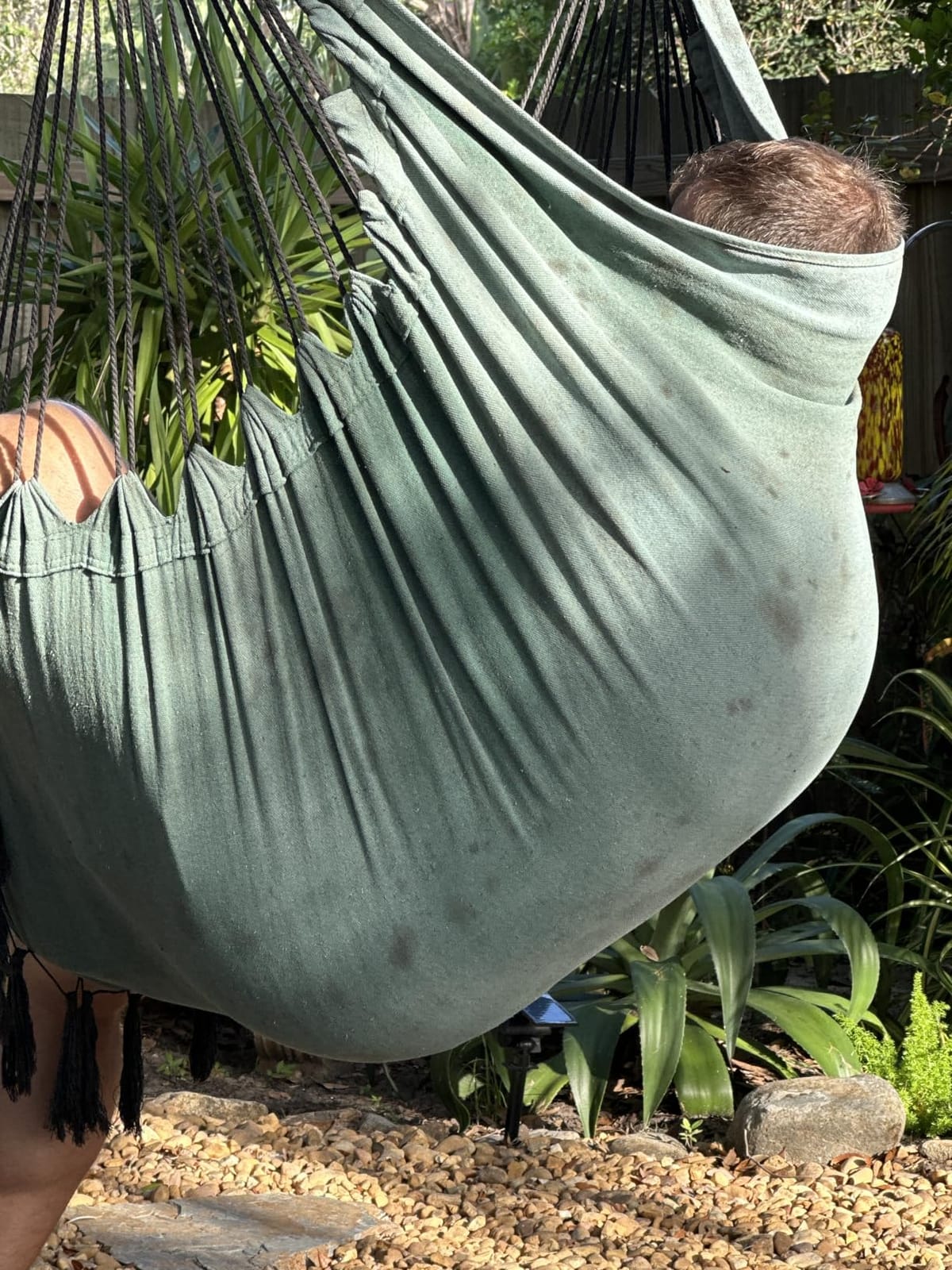 Y- STOP Hammock Chair Hanging Rope Swing Chair, Max 500 Lbs, 2 Seat Cushions Included, Removable Steel Spreader Bar with Anti-Slip Rings, Hardware kit-for Indoor Outdoor(Dark Grey) customer photo 1