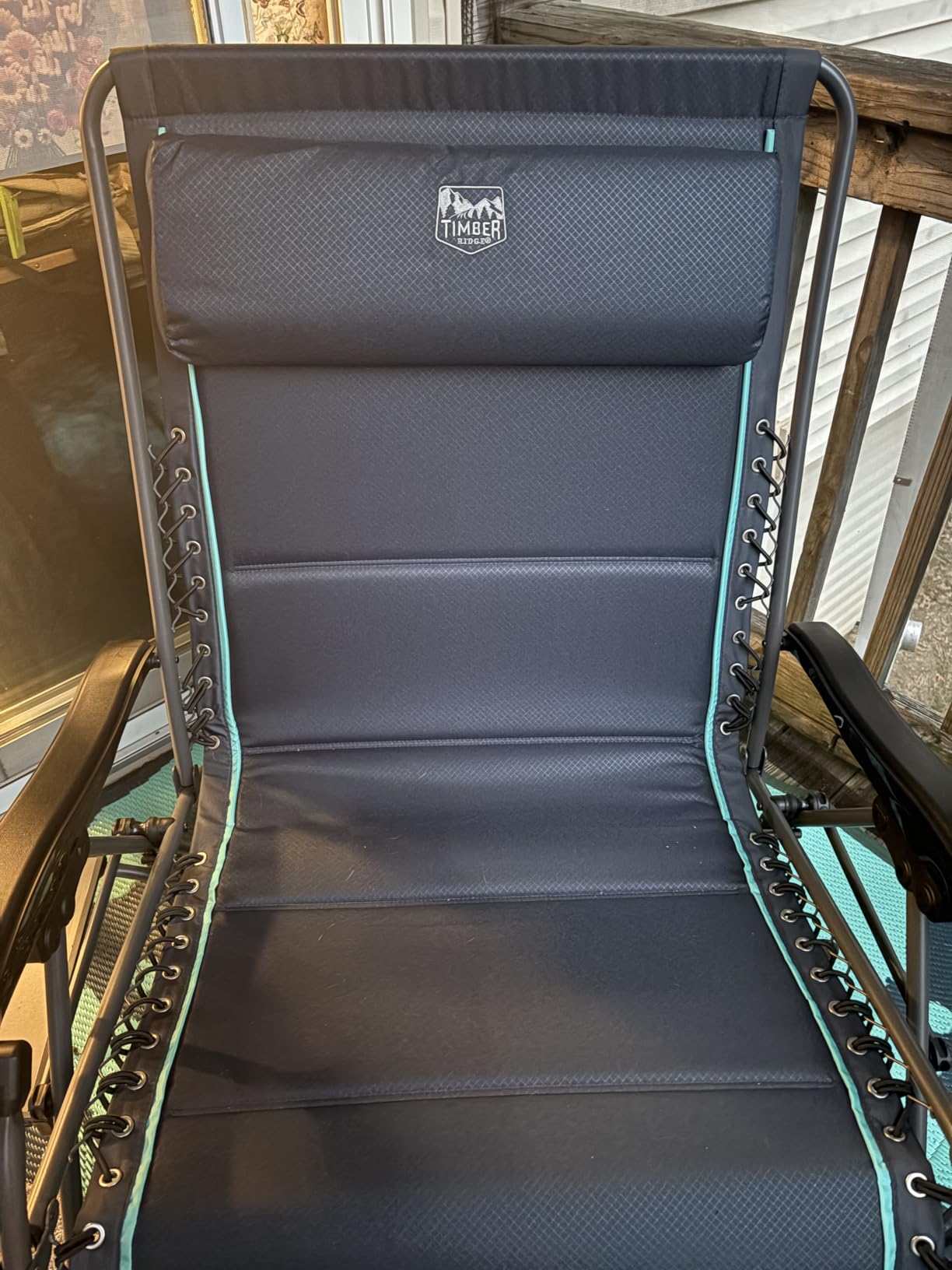 Timber Ridge Oversized Zero Gravity Chair, 33In Wide XXL Zero Gravity Reclining Chair with Side Table, Full Padded Lounge Chair for Outdoor Camping Patio Lawn, Heavy Duty Supports 500lbs, Grey customer photo 1