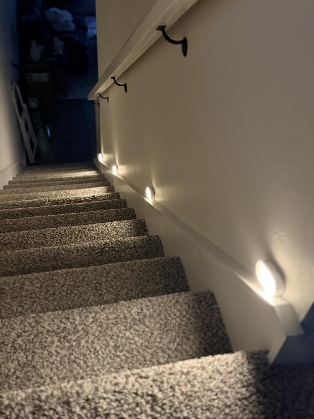 Rechargeable Battery Night Light with Motion Sensor, Portable Mini Warm White LED Stick-on Closet Light, Adjustable Brightness for Bathroom, Bedroom, Kitchen, Cabinet, Stairs, Hallway, 2-Pack customer photo 2