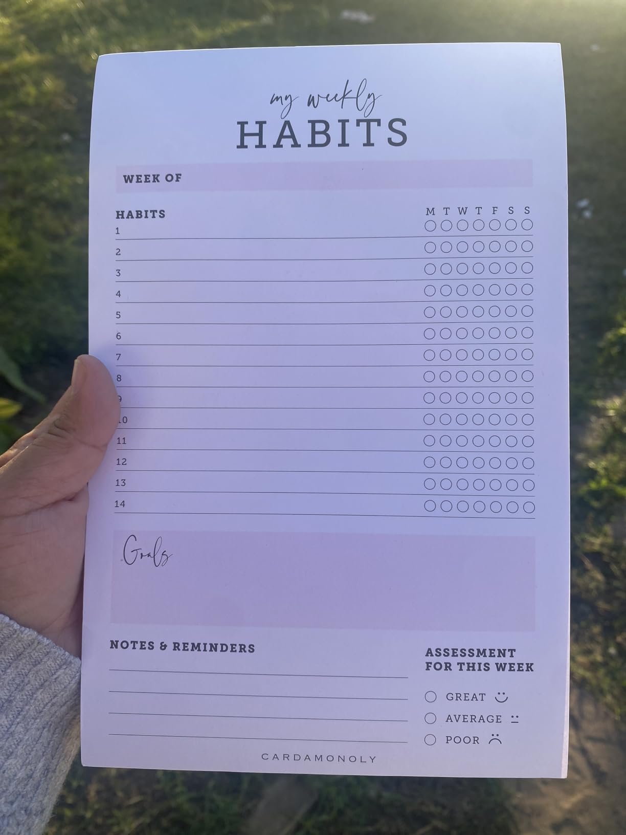 CARDAMONOLY Habit Tracker Notepad in Black and Light Pink - 50 Page Tear Off Planning Pad - 6 x 9 - High Performance Planner - Chore Chart for Adults - Weekly Planner Undated - Self Care Planner customer photo 1