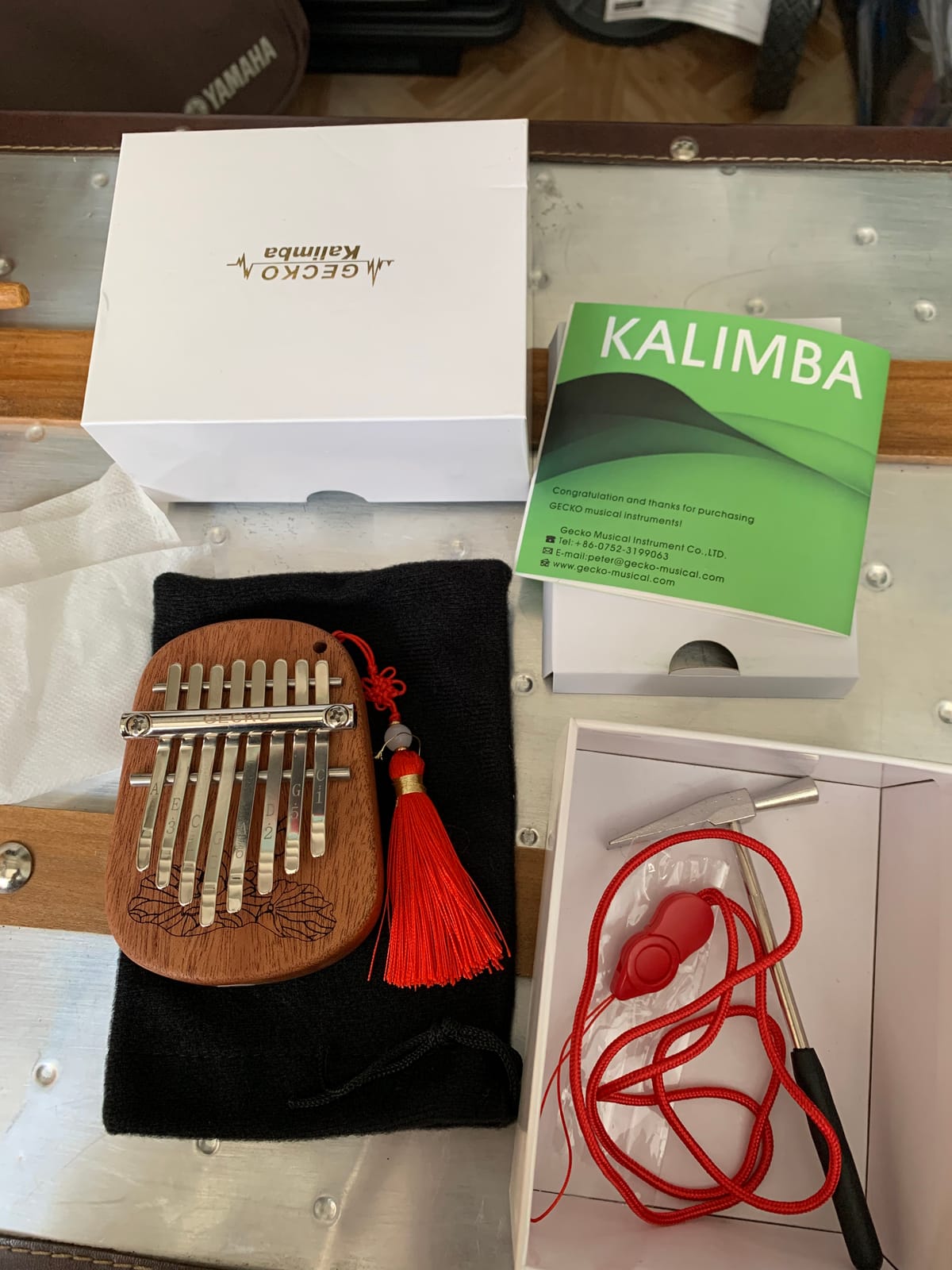 GECKO Mini Kalimba Thumb Piano Portable Flat Board Kalimba 8 keys Mahogany Wood Handmade Mbira Finger Piano, Musical Instrument with Instruction and Tune Hammer Gift for All Skill Levels Beginners customer photo 2