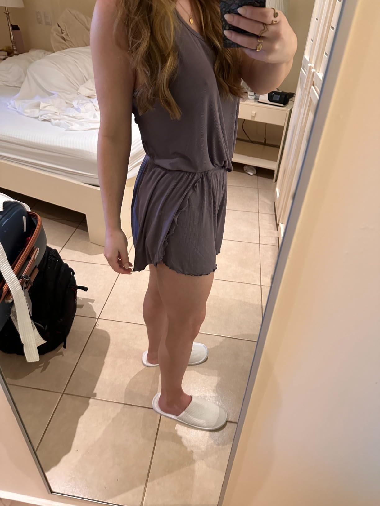 NACHILA Pajamas for Women-Viscose from Bamboo, Ribbed Racerback Tank Top Sexy Split Shorts Pajama Sets Cooling Sleep Cami Pjs customer photo 1