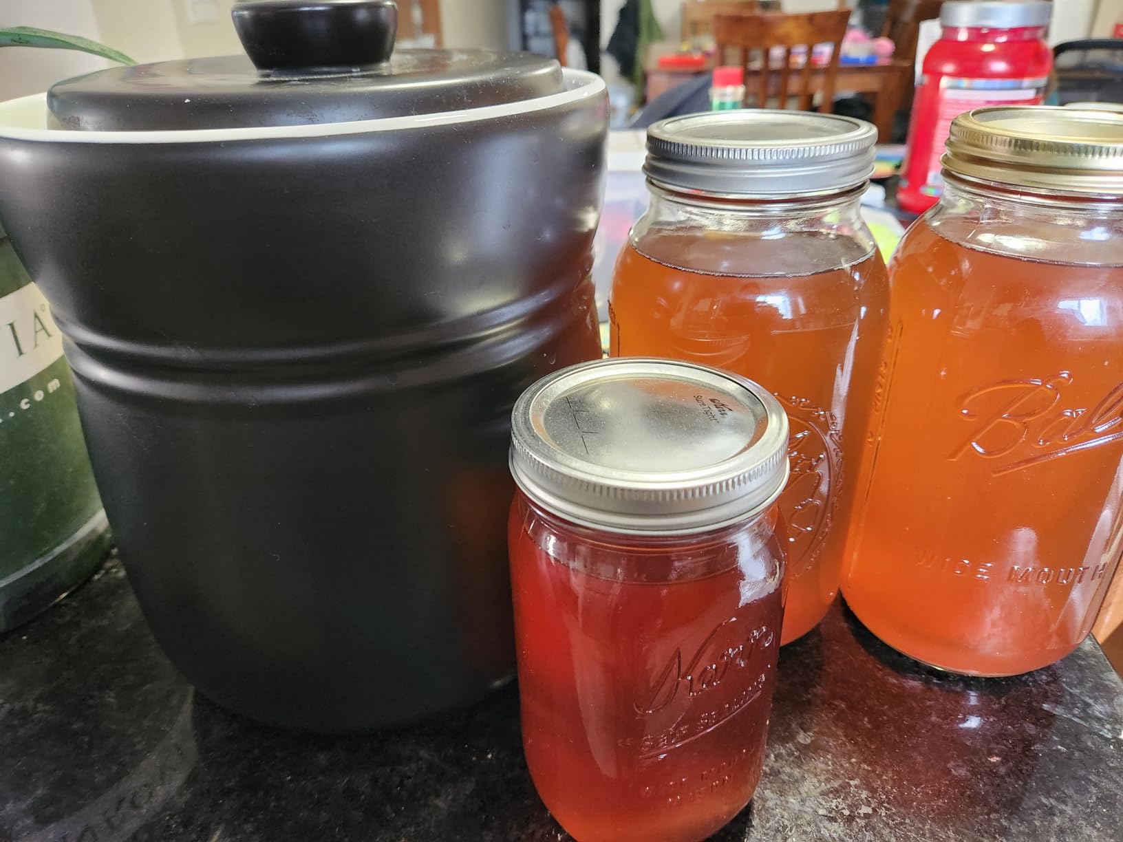 TOMO Fermentation Crock with Weights - Ceramic Sauerkraut Pickling Crock - Stoneware Kombucha Brewing (3L) customer photo 1