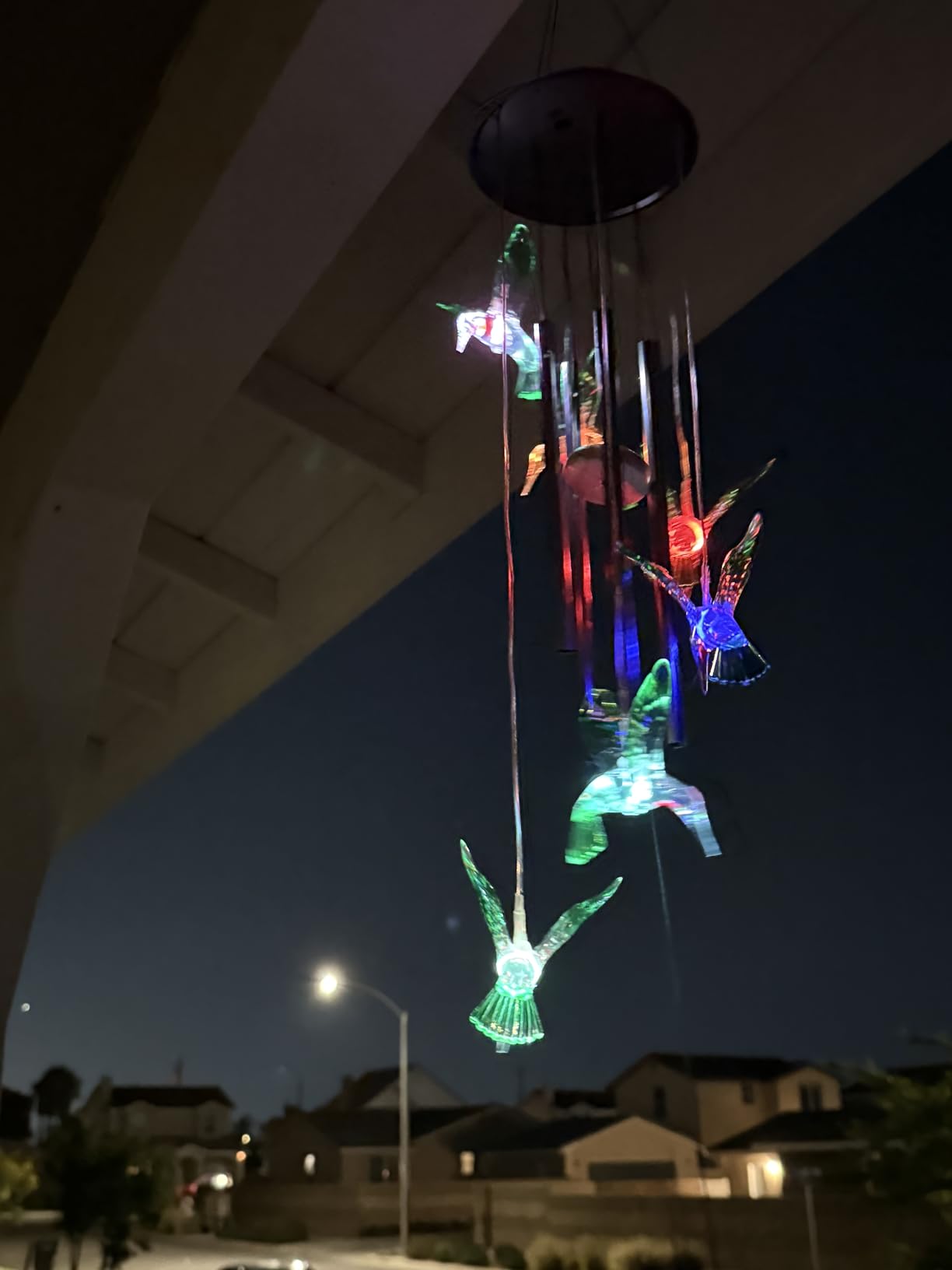DesGully Wind Chimes,Hummingbird Solar Wind Chimes for Outside,Aluminum Tubes Memorial Wind Bell for Garden/Patio Decor Thanksgiving Gifts for Mom, Wife, Grandma Neighbors(25 Inch Deep Tone) customer photo 2