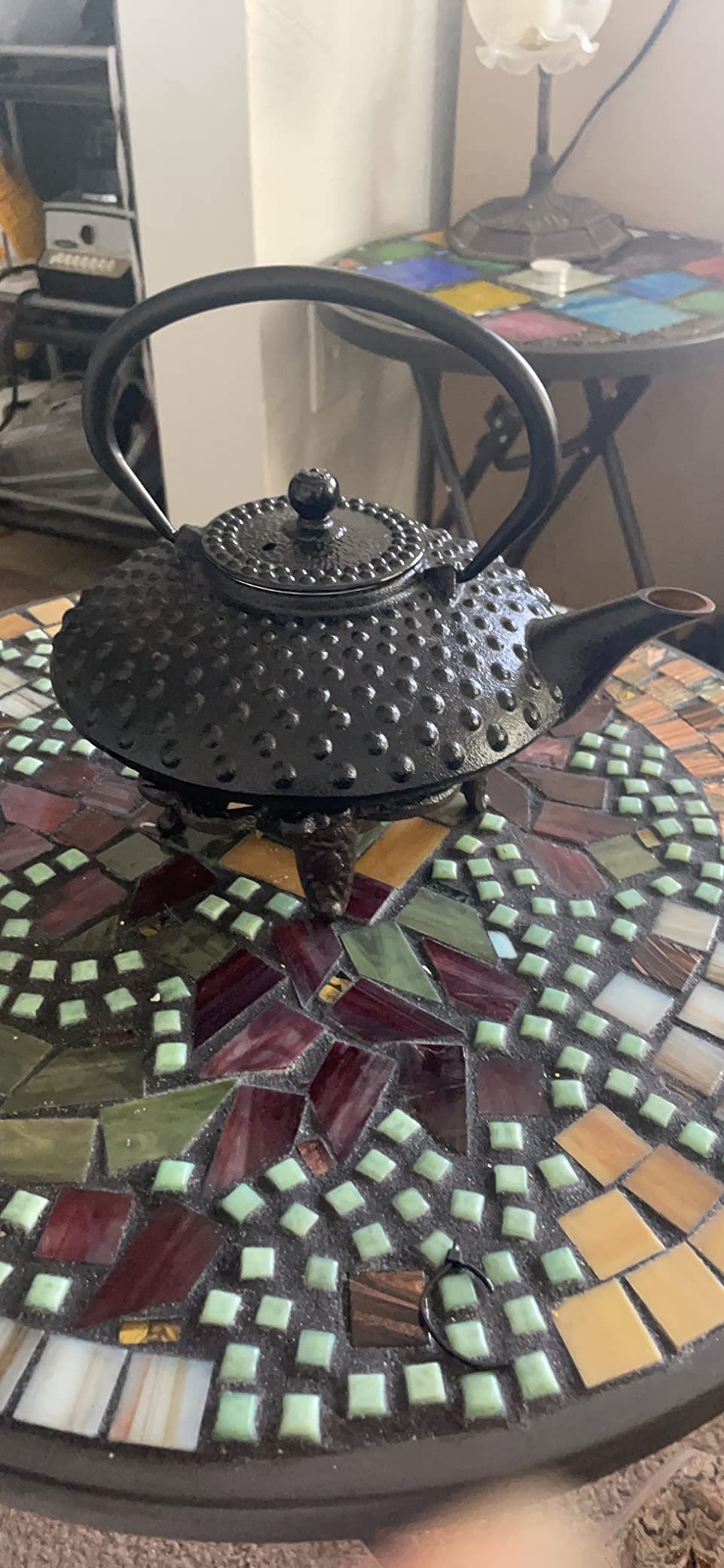 Velaze Cast Iron Teapot Set with Infuser, Japanese Style, 2 Cups, 700ML, 23oz | Heat Preservation with Trivet, Fully Enameled Interior, Beautiful Hammered Design, for Loose Leaf Tea Brewing for 1-2 People customer photo 2