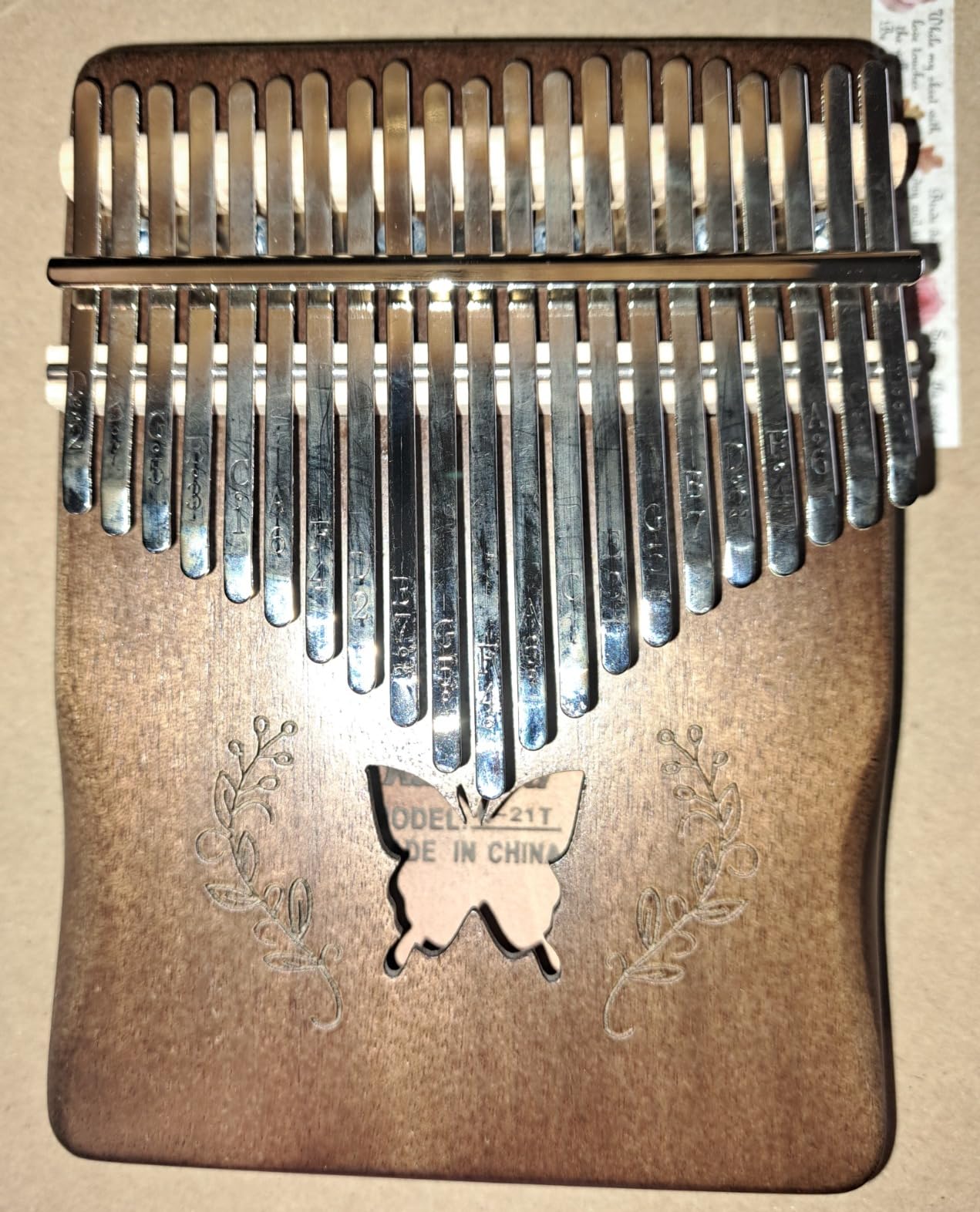 Kalimba Thumb Piano 21 Keys, Portable Mbira Finger Piano Gift (Brown) | Solid Mahogany, Ergonomic, Embossed Notes, Easy to Learn, Tune Hammer with Bag & Manual, Great Gift for Beginners & Adults customer photo 1