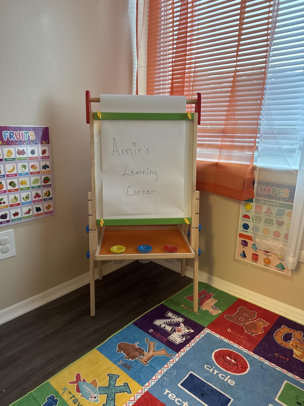 Tiny Land Wooden Easel for Kids, Art Easel with Chalkboard & Whiteboard | Sturdy solid pine frame, 2 drawing paper rolls, Double-sided board, 3 adjustable heights, Art Learning Toy for Ages 3-12 customer photo 2