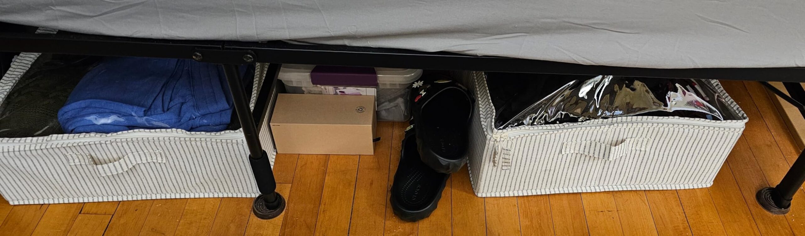 StorageWorks Large Under Bed Storage Containers with Handles and Label Holder, 2 Pack Ultra-thick Fabric Underbed Bins, Closet Organizer for Clothes, Blankets, Sweater customer photo 2