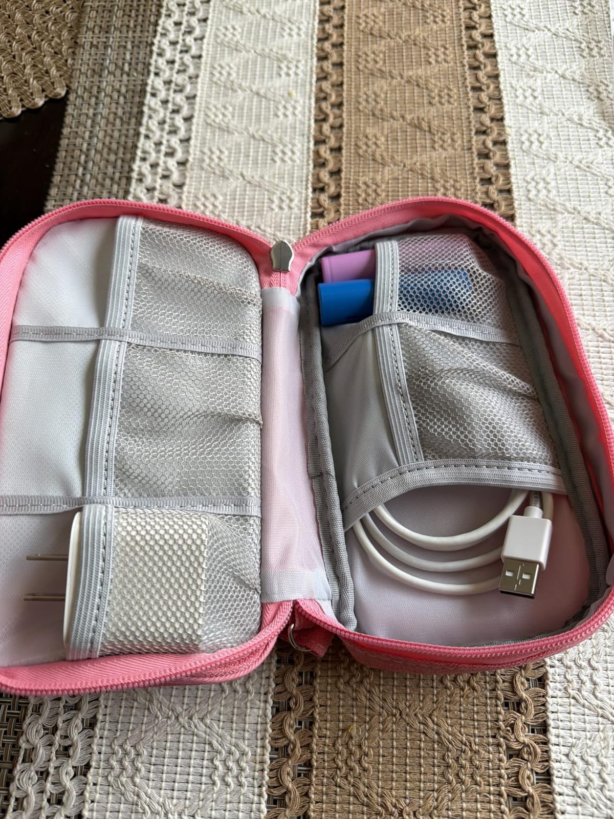 FYY Travel Cable Organizer Pouch Electronic Accessories Carry Case Portable Waterproof Double Layers All-in-One Storage Bag for Cord, Charger, Phone, Earphone Black customer photo 2
