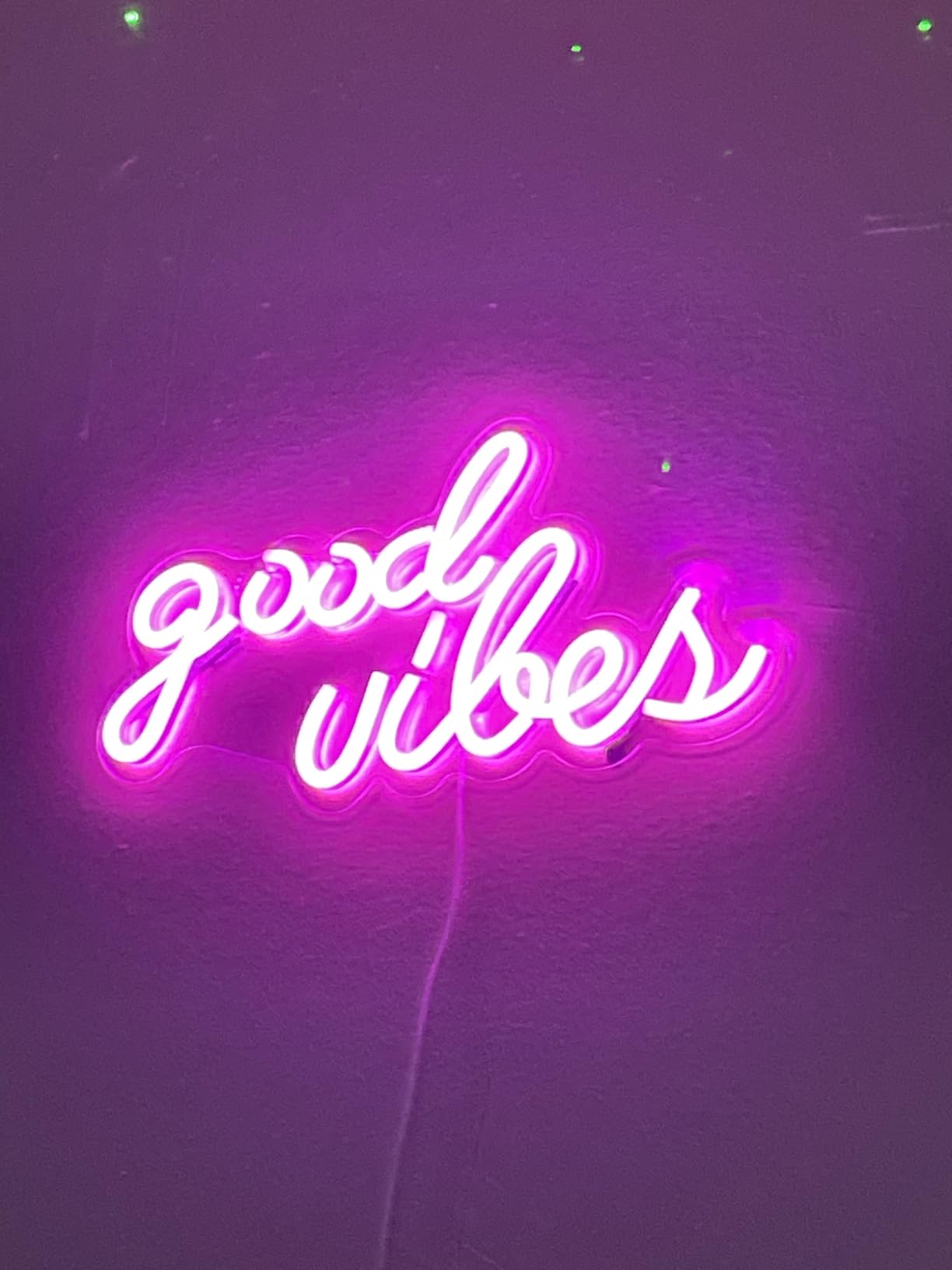 Olekki Pink Good Vibes Neon Sign - Neon Lights for Bedroom, LED Neon Signs for Wall Decor (16.1 x 8.3 inch) customer photo 2