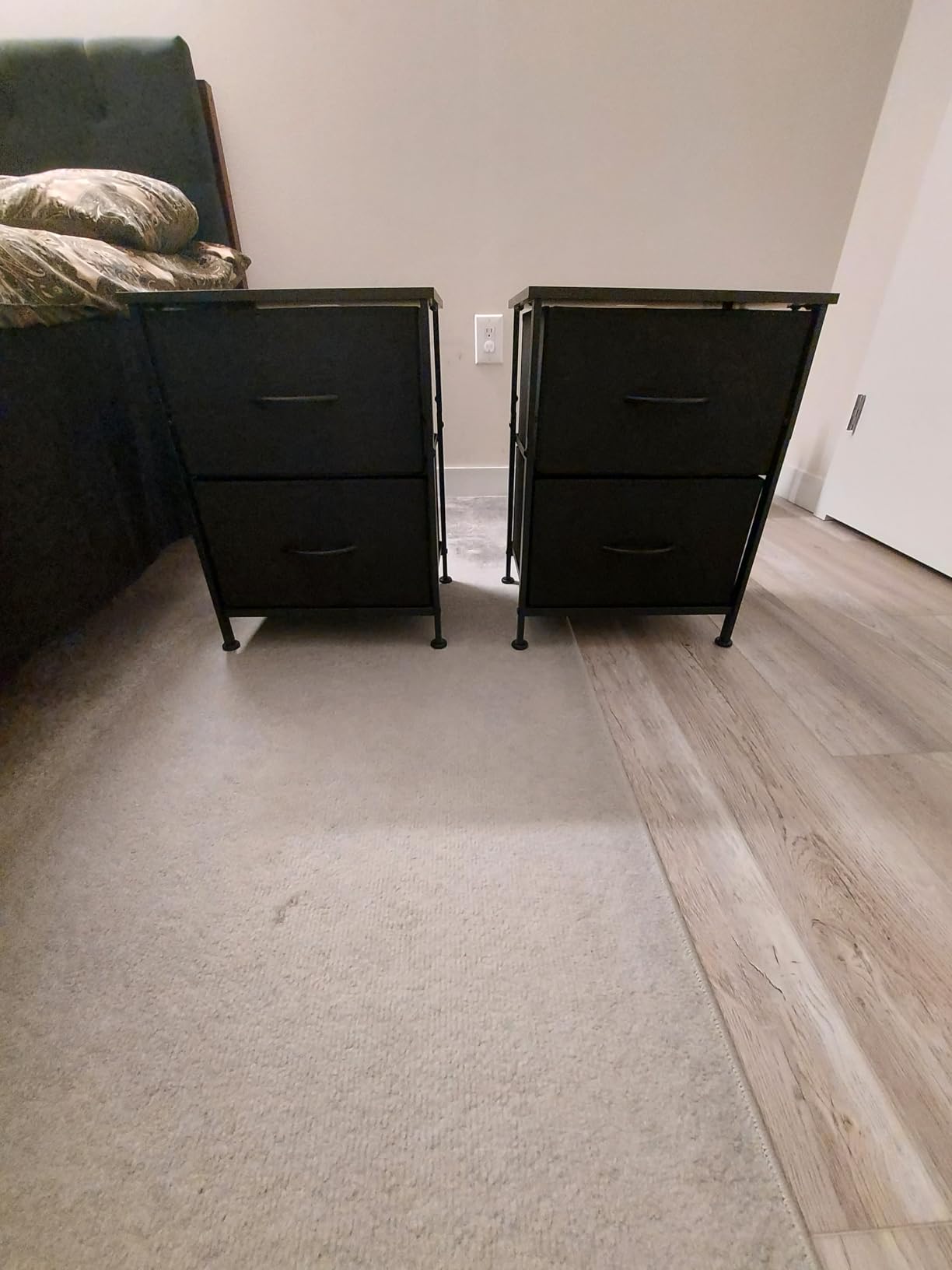 WLIVE Night Stand, Small Dresser with 2 Drawers & Wooden Top, Nightstand with Fabric Bins, Bedside Table End Table for Bedroom, Closet, Entryway, College Dorm, Rustic Brown customer photo 1