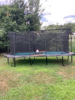 JumpKing Rectangle Trampoline for Outdoor Backyard Fun, Heavy-Duty Quality | Heavy Duty Frame, Ladder Included, Net Enclosure, ASTM Certified, Weather Resistant, High Capacity 1200LBS, Recreational Use customer photo 1