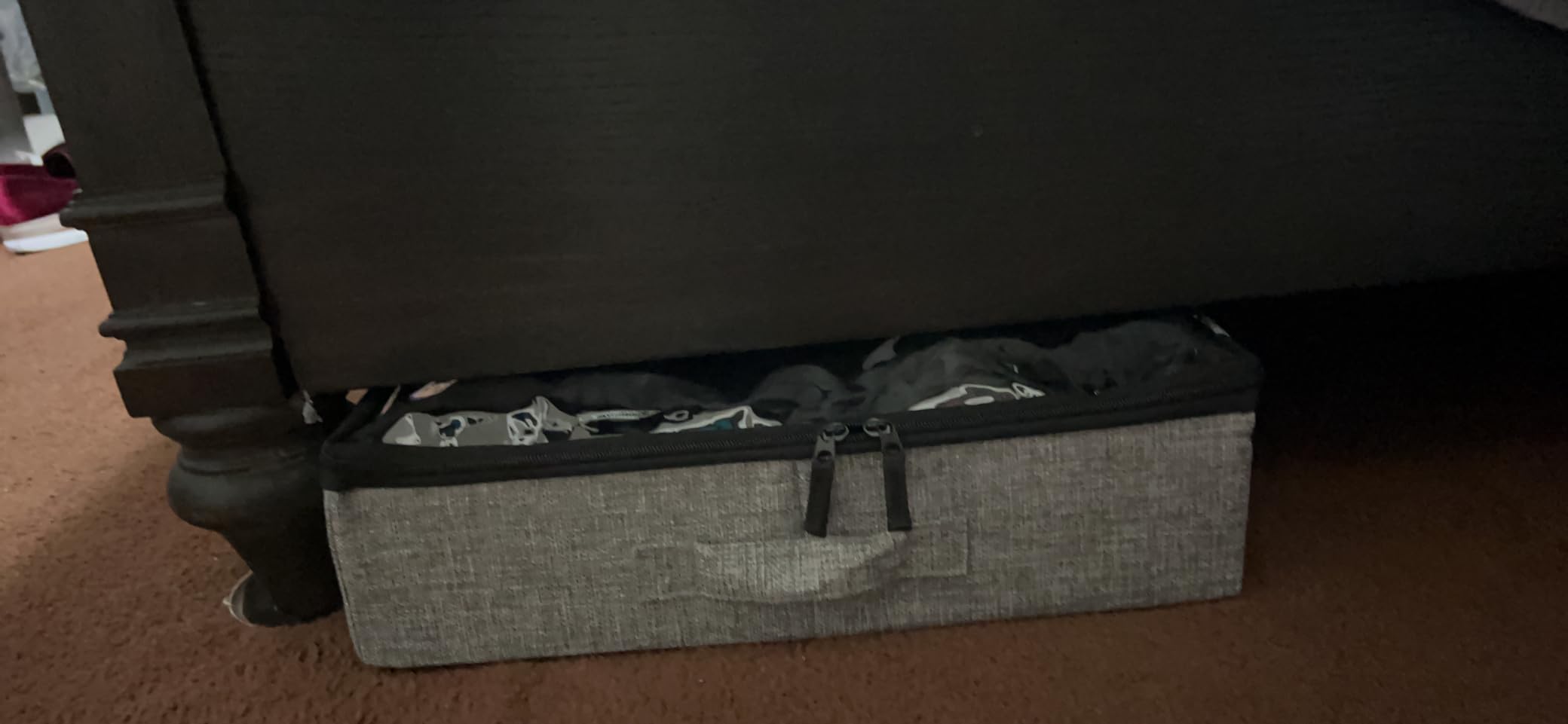 TidyCorner 2-Pack Under Bed Storage Containers, 4.5 Inches Tall Low Profile Underbed Clothes Storage Organizer Bin with Sturdy Sidewalls/Bottom, Underbed Storage Bins 2 Storage Thin Bins customer photo 1