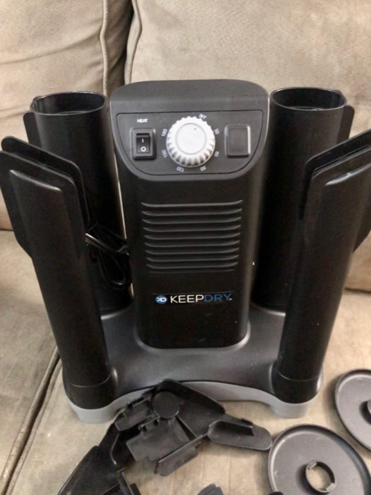 KeepDry Forced Heat Boot Dryer - Heavy Duty Shoe Dryer with Heat Switch & Timer - Quickly Dry Garments - Collapsible Drying Tubes | 250W Forced-Air Boot Dryer, 3-Hr Timer, Heat-Off Switch, 4 Adjustable Collapsible Tubes, Helmet Attachments customer photo 1