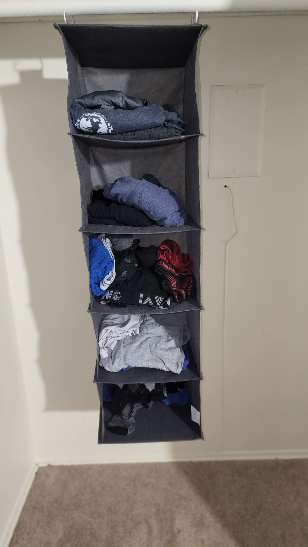 Lifewit 5 Tier Hanging Portable Closet Storage Organizer for Shelves, Gray customer photo 2