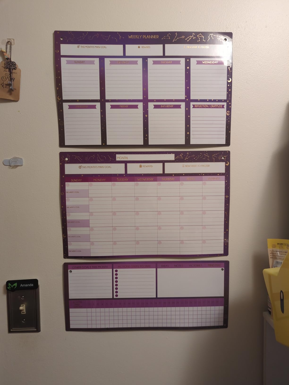 Magnetic Whiteboard for Fridge - Large Dry Erase Calendar for Wall | 2 Magnetic Dry Erase Board 10.5