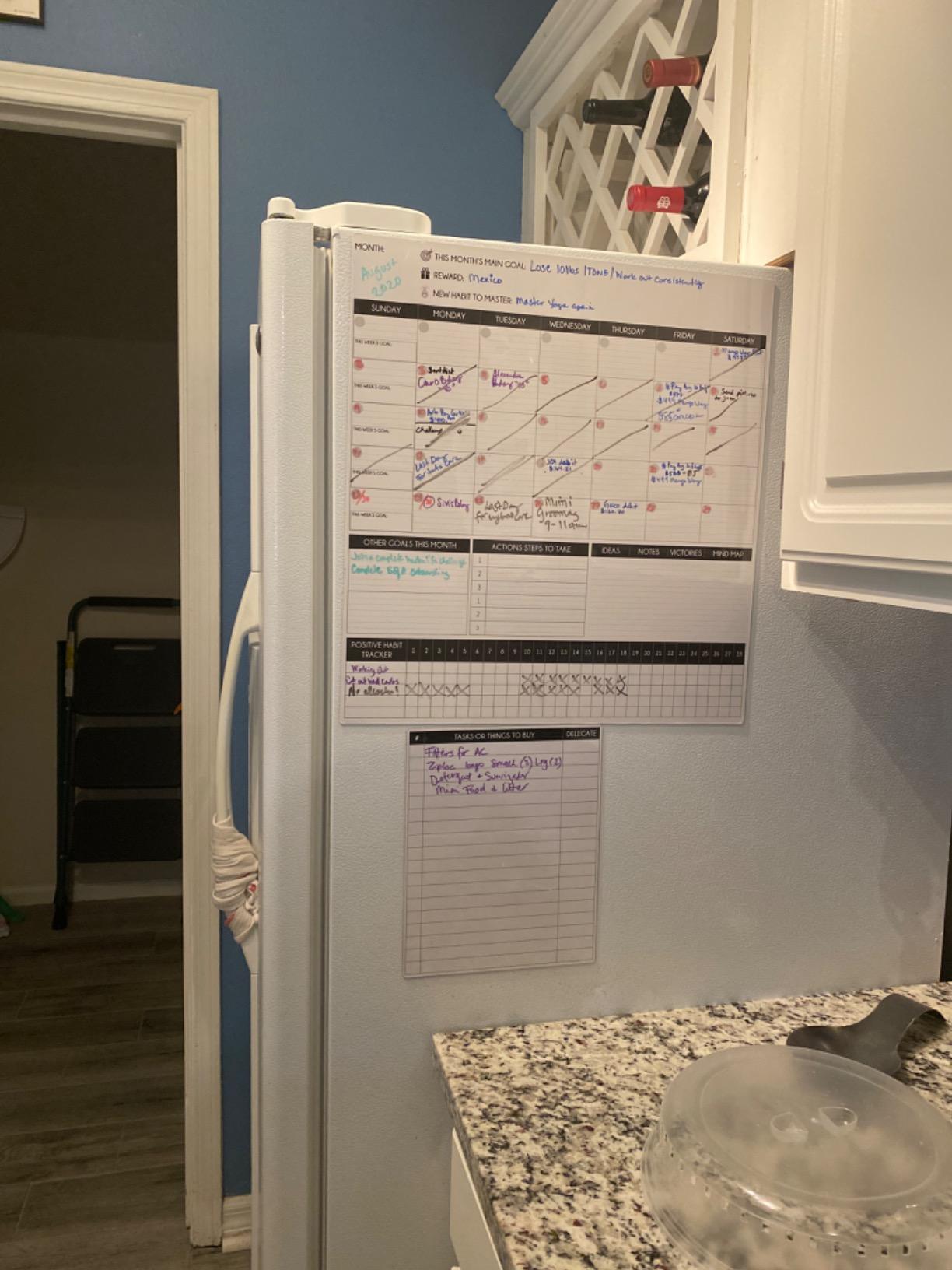 Magnetic Whiteboard for Fridge - Large Dry Erase Calendar for Wall | 2 Magnetic Dry Erase Board 10.5