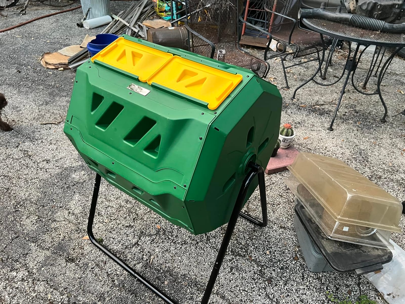 Compost Tumbler Bin Composter Dual Chamber 43 Gallon (Bundled with Pearson's Gardening Gloves) customer photo 1