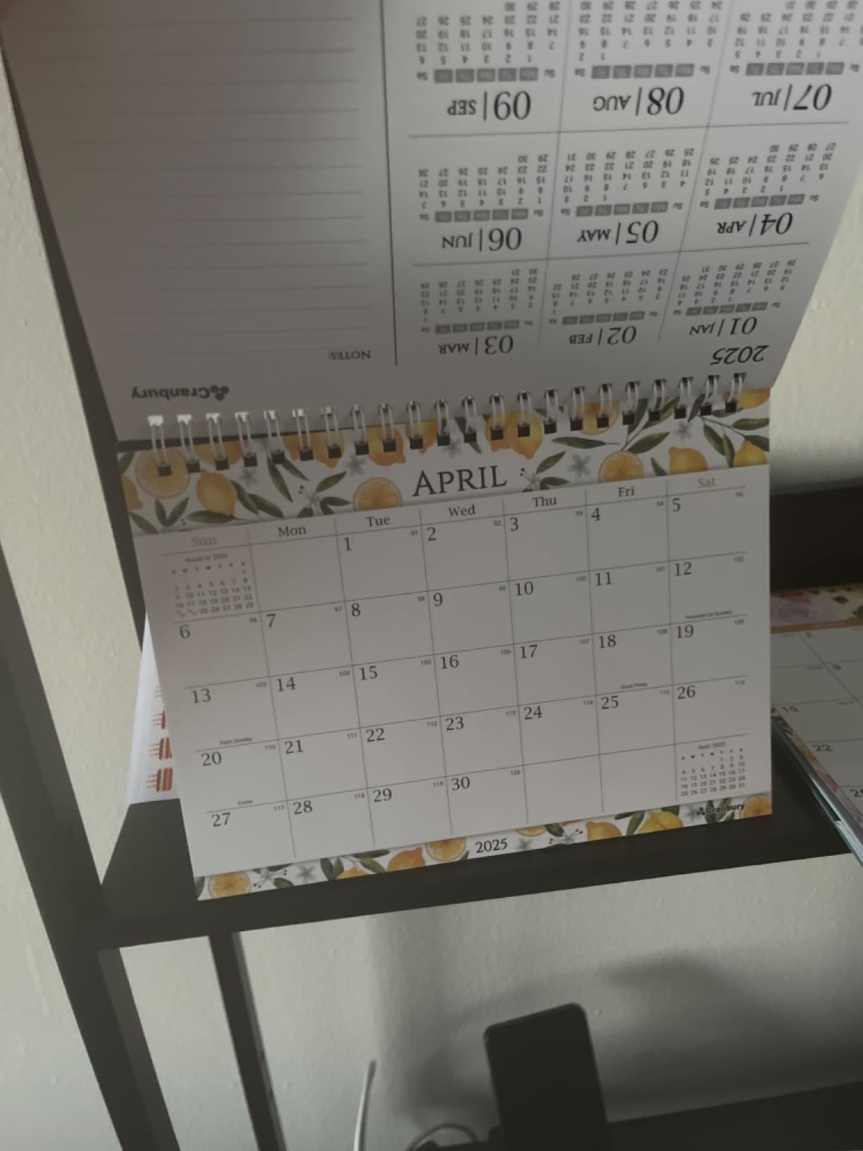 CRANBURY 2026-2027 Small Desk Calendar 8x6, Standing Flip Calendar | Compact 8x6 desktop calendar features monthly layouts with large writing blocks for schedules and reminders. customer photo 2