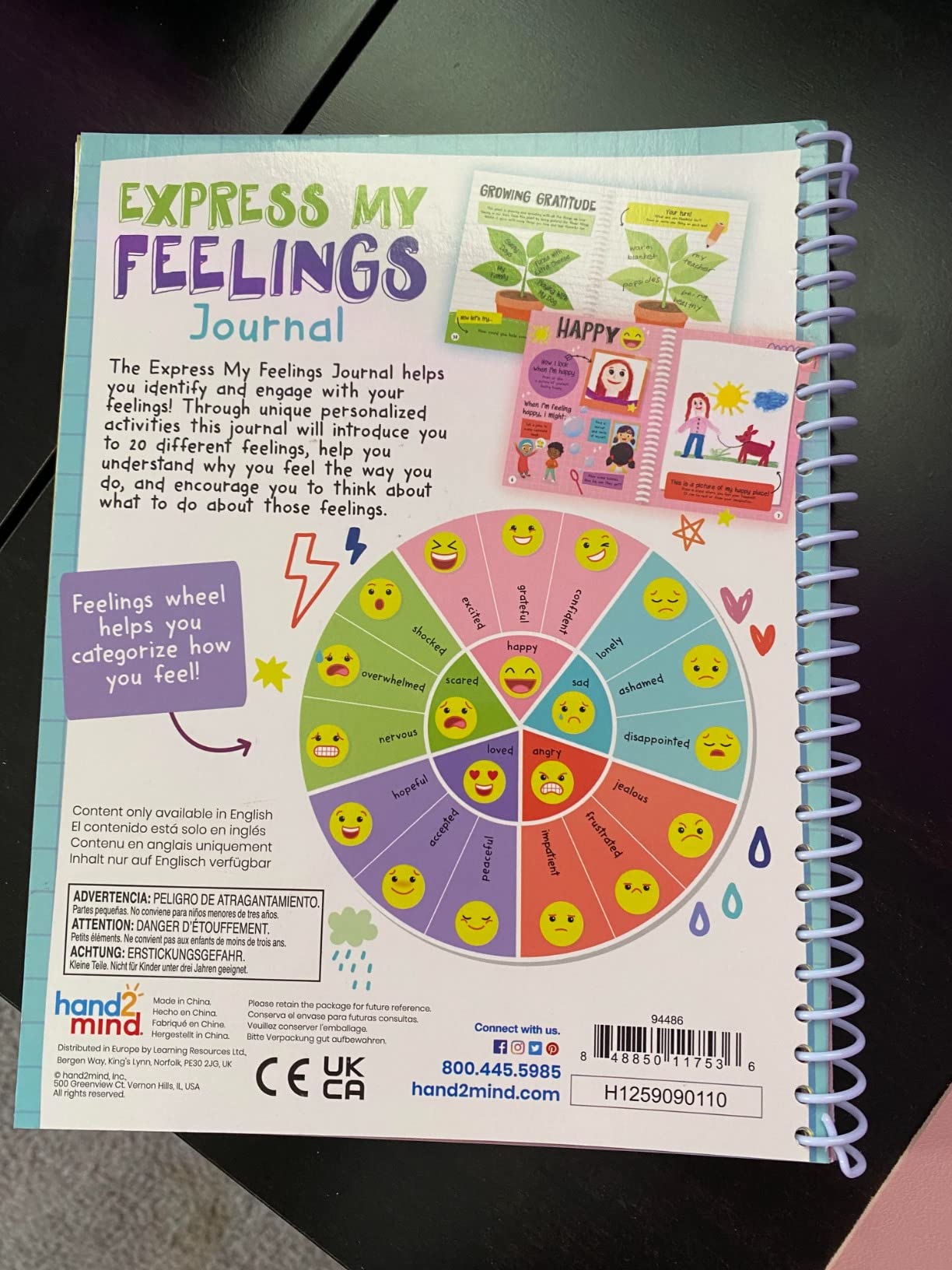 hand2mind Express Your Feelings Journal, Emotions Journal with Feelings Wheel, Social Emotional Books, Growth Mindset, Mindfulness, Calm Down Corner Supplies customer photo 2