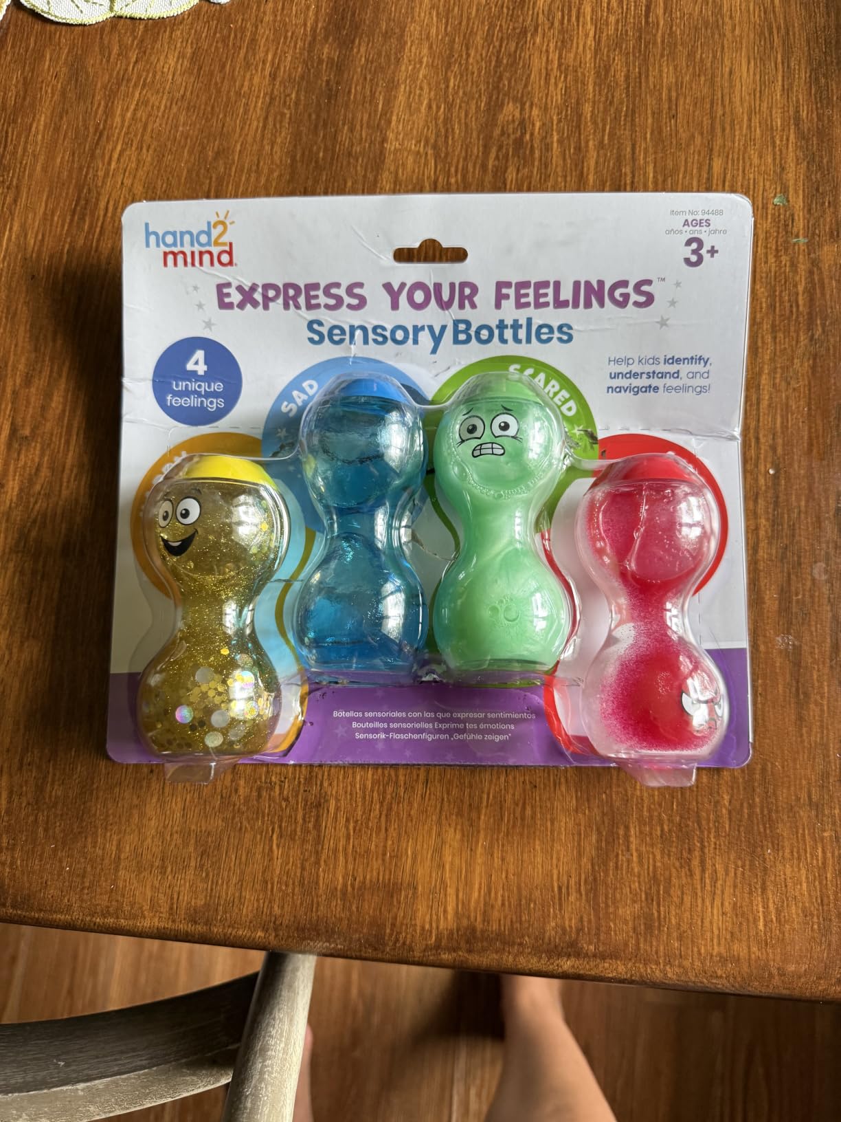 hand2mind Express Your Feelings Sensory Bottles-Primary Emotions | Toddler Sensory Toys, Quiet Fidgets for Classroom, Calm Down Corner Supplies, Social Emotional Learning, Mindfulness for Kids customer photo 2
