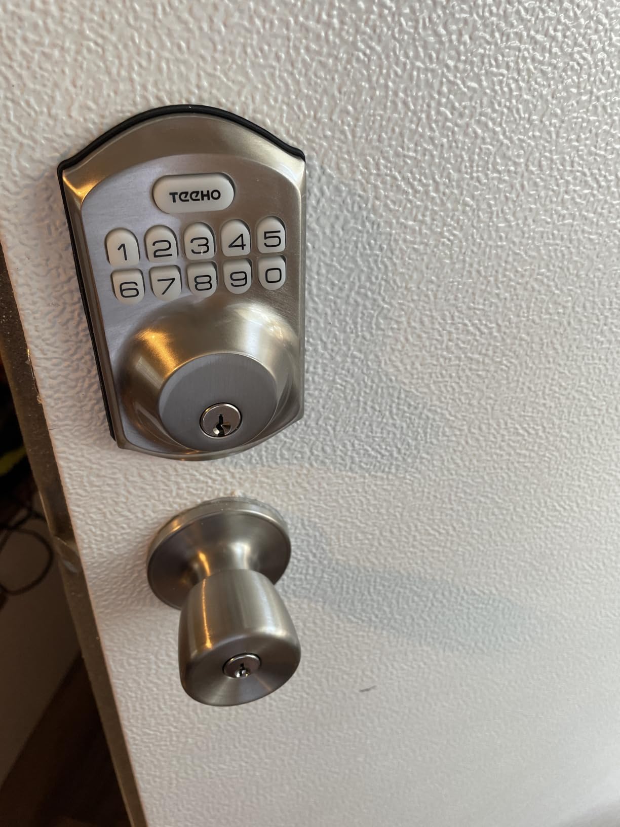 TEEHO TE001 Keyless Entry Deadbolt with Keypad for Front Door, Satin Nickel customer photo 2