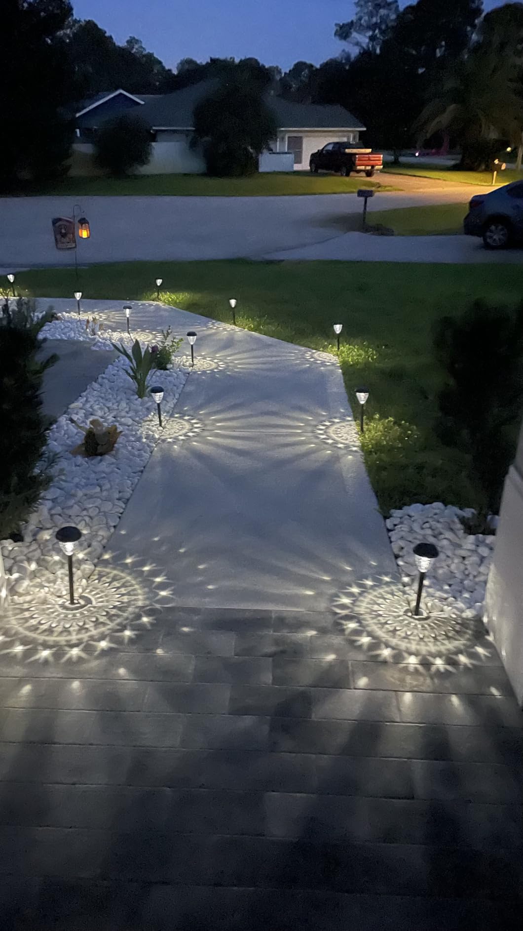 URAGO Super Bright Solar Lights Outdoor Waterproof-10 Pack, Dusk to Dawn Up to 12 Hrs Solar Powered Outdoor Pathway Garden Lights Auto On/Off, LED Landscape Lighting Decorative for Walkway Patio Yard customer photo 1