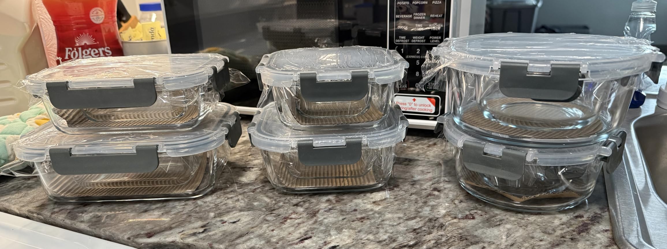 KOMUEE 24 Pieces Glass Food Storage Containers Set, Meal Prep Containers, BPA-Free Airtight Glass Storage Containers with lids,Freezer, Microwave and Oven Safe,Gray customer photo 1