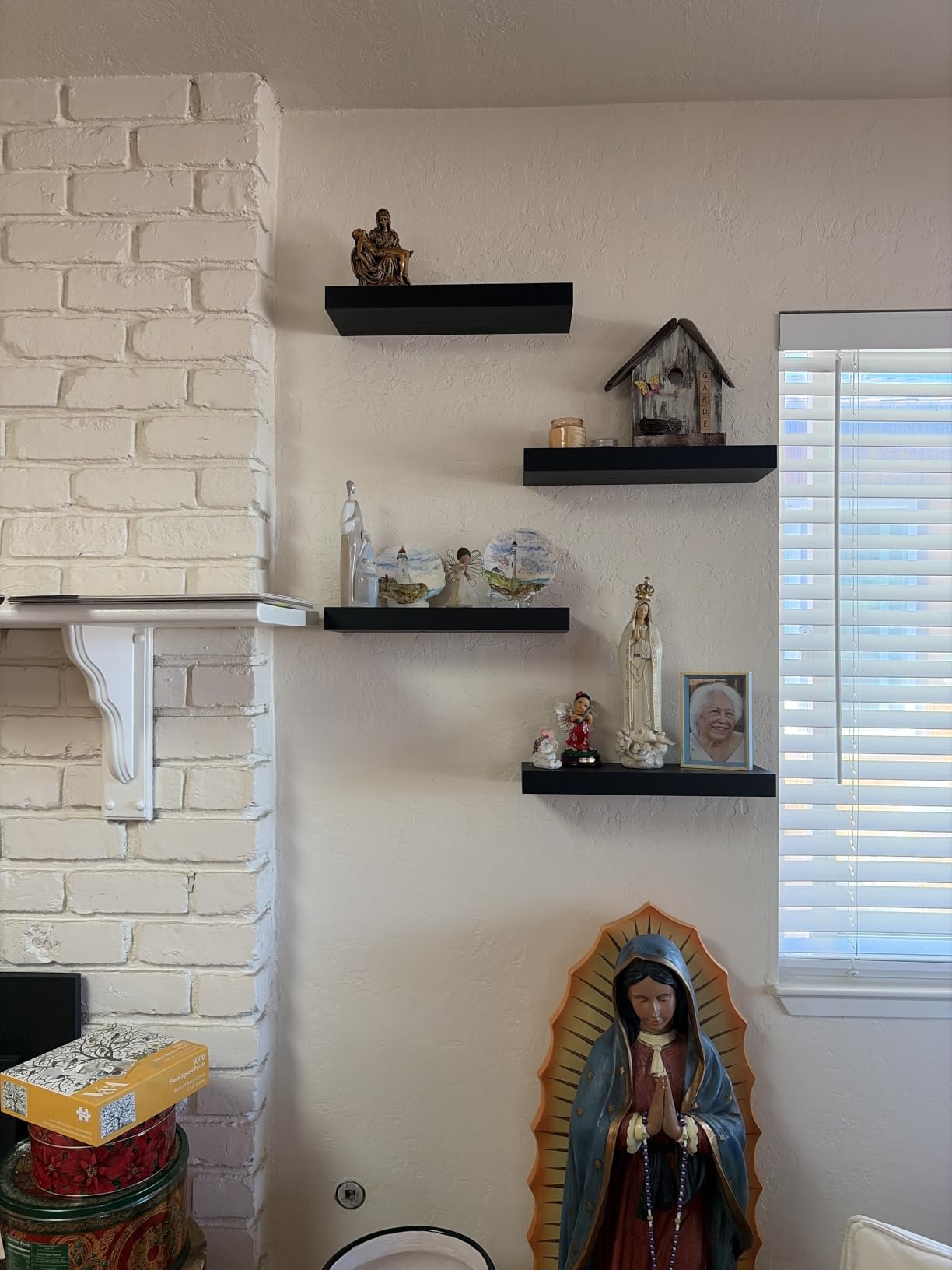 Sorbus Floating Shelves for Wall - 16 Inch Floating Shelf for Kitchen, Bedroom, Living Room, Bathroom, Home & Wall Decor - Mounted Bathroom Shelves with Invisible Brackets (Black, 2 Pack) customer photo 1