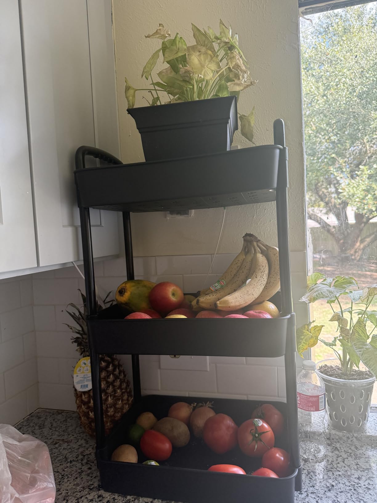 Sywhitta 4-Tier Plastic Rolling Utility Cart with Wheels for Storage, Black | Multi-Functional Storage Trolley, for Office, Living Room, Kitchen, Bathroom, Movable Organizer, Space-Saving, Easy to assemble customer photo 1