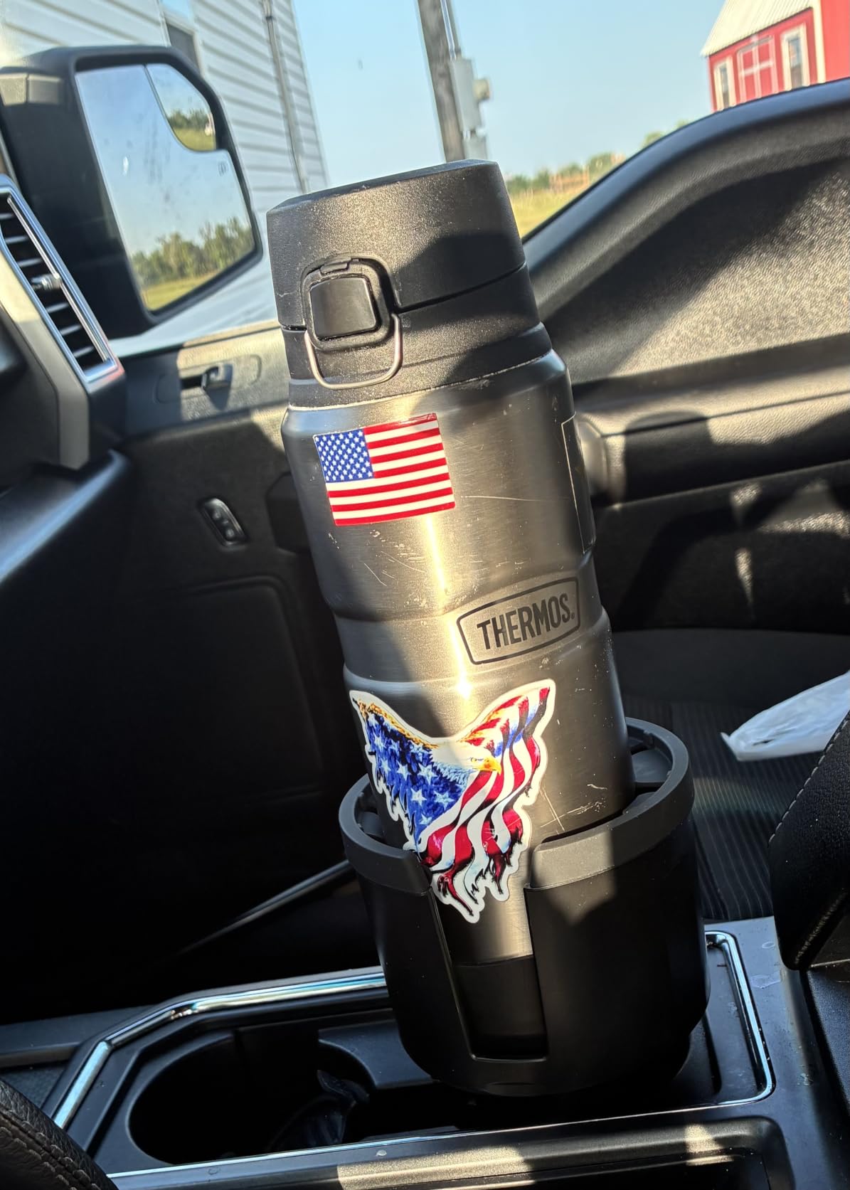 Car Cup Holder Expander (Long Base) - Adjustable Expandable Insert Extender, Automotive Adapter Holds Hydro-Flask, Yeti, Nalgene, Large (32 40 oz) Water Bottles, Big Drinks - Universal customer photo 1